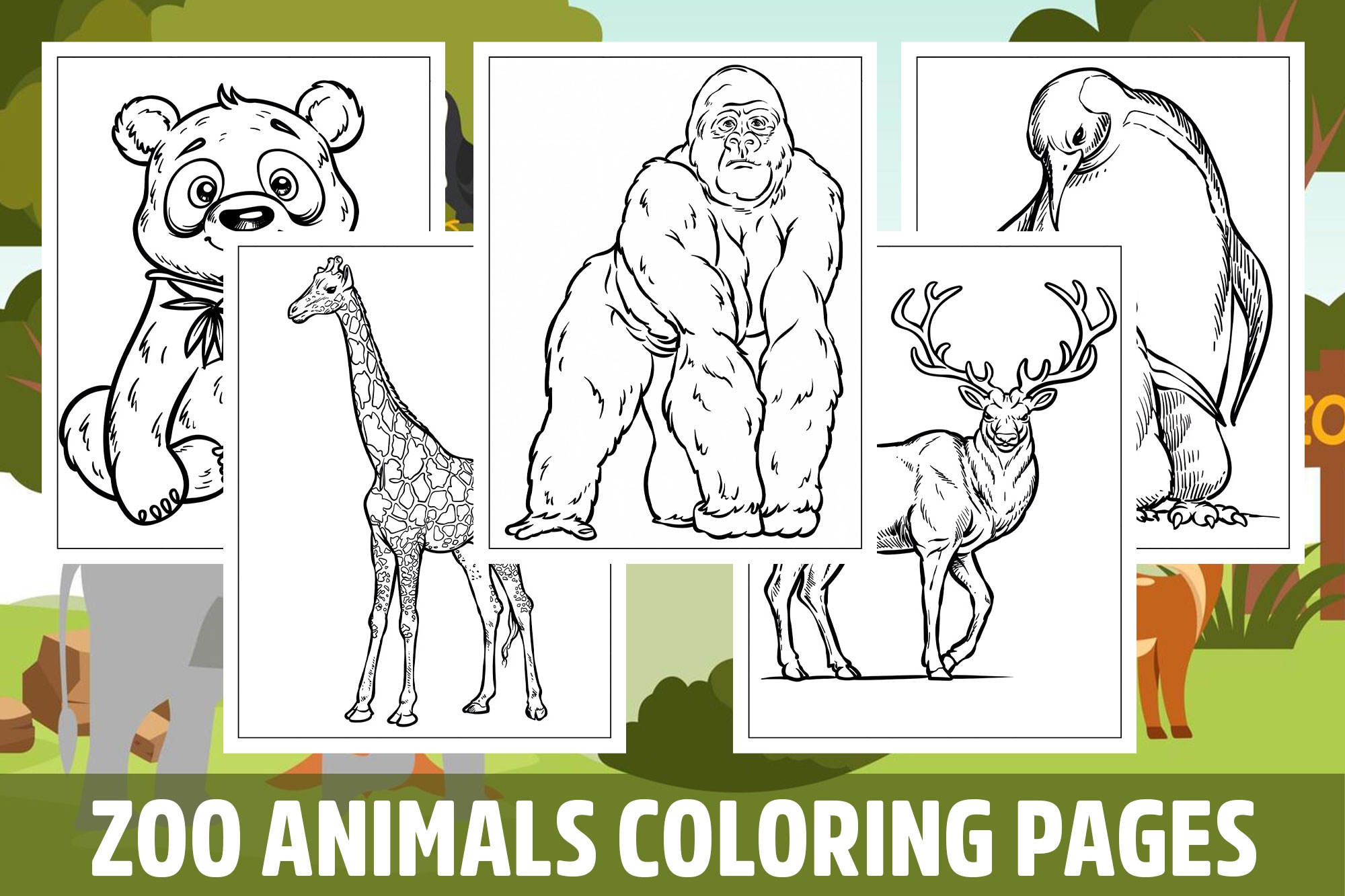 zoo animal coloring page