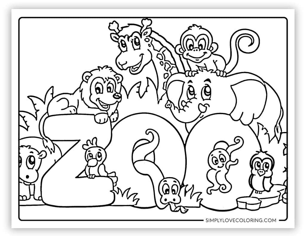 zoo animal coloring pages