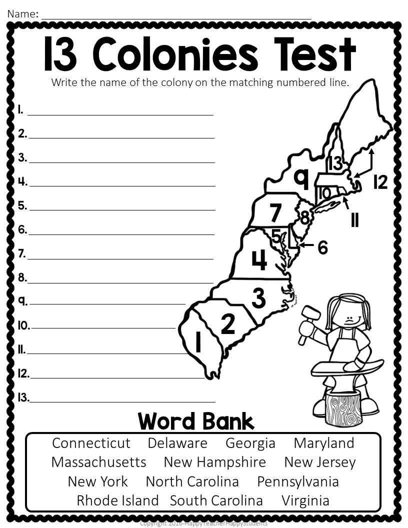 blank map 13 colonies printable