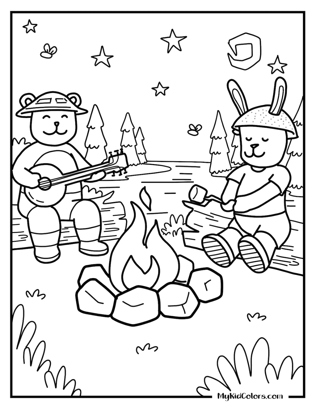 cozy friends coloring pages