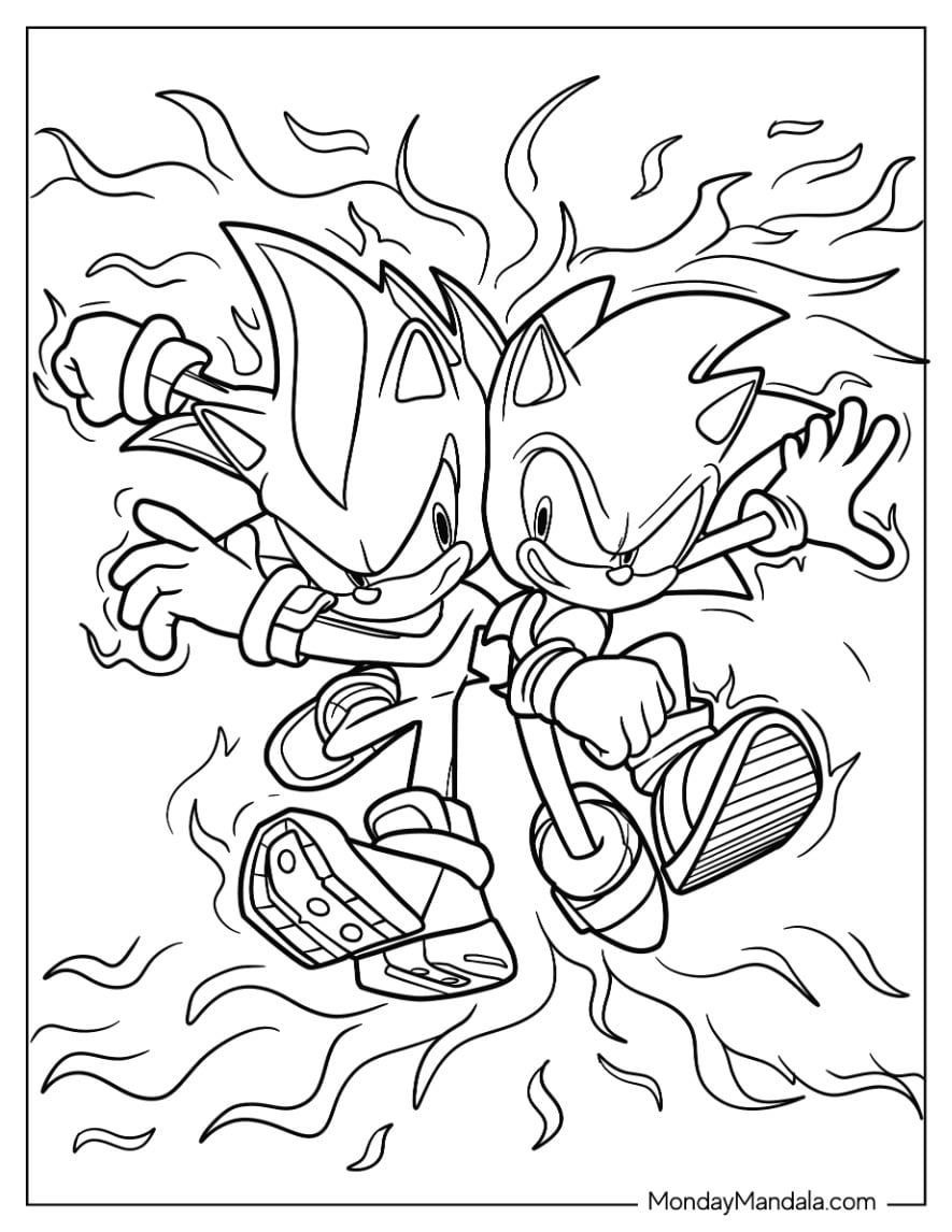 20 Shadow Sonic Coloring Pages Free PDF Printables
