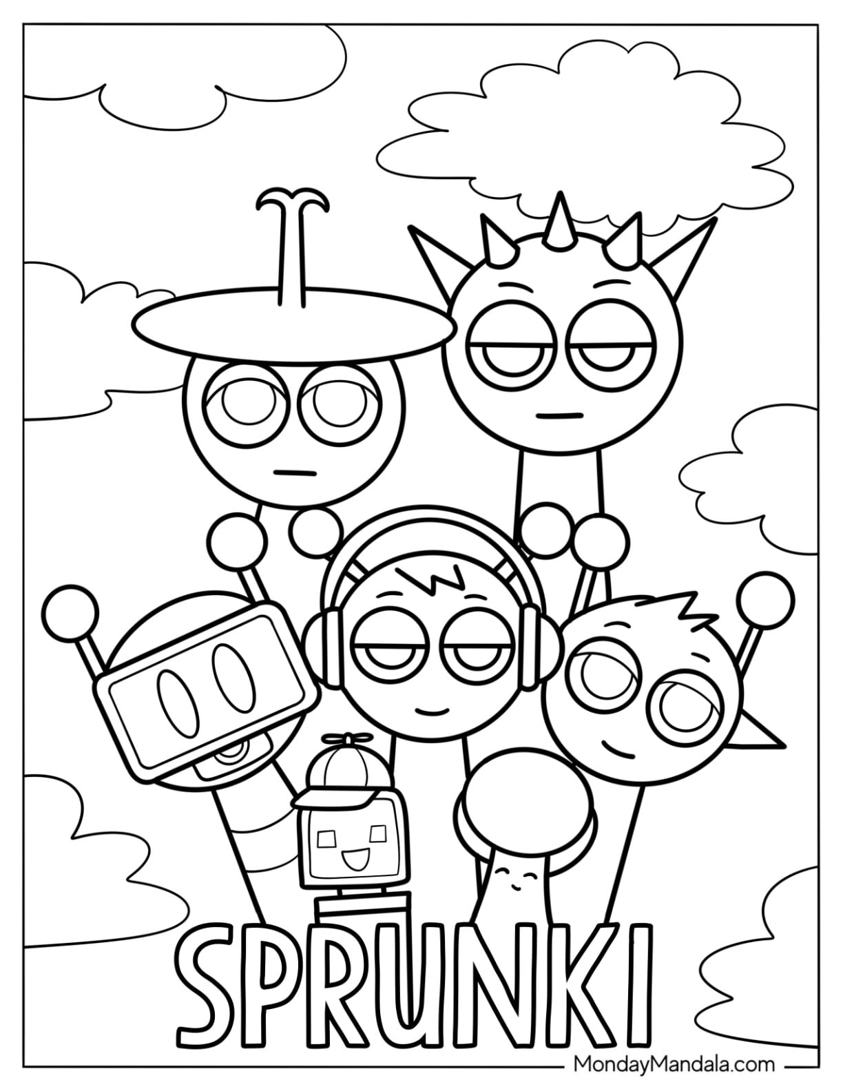 mr black sprunki coloring page mr black sprunki coloring page