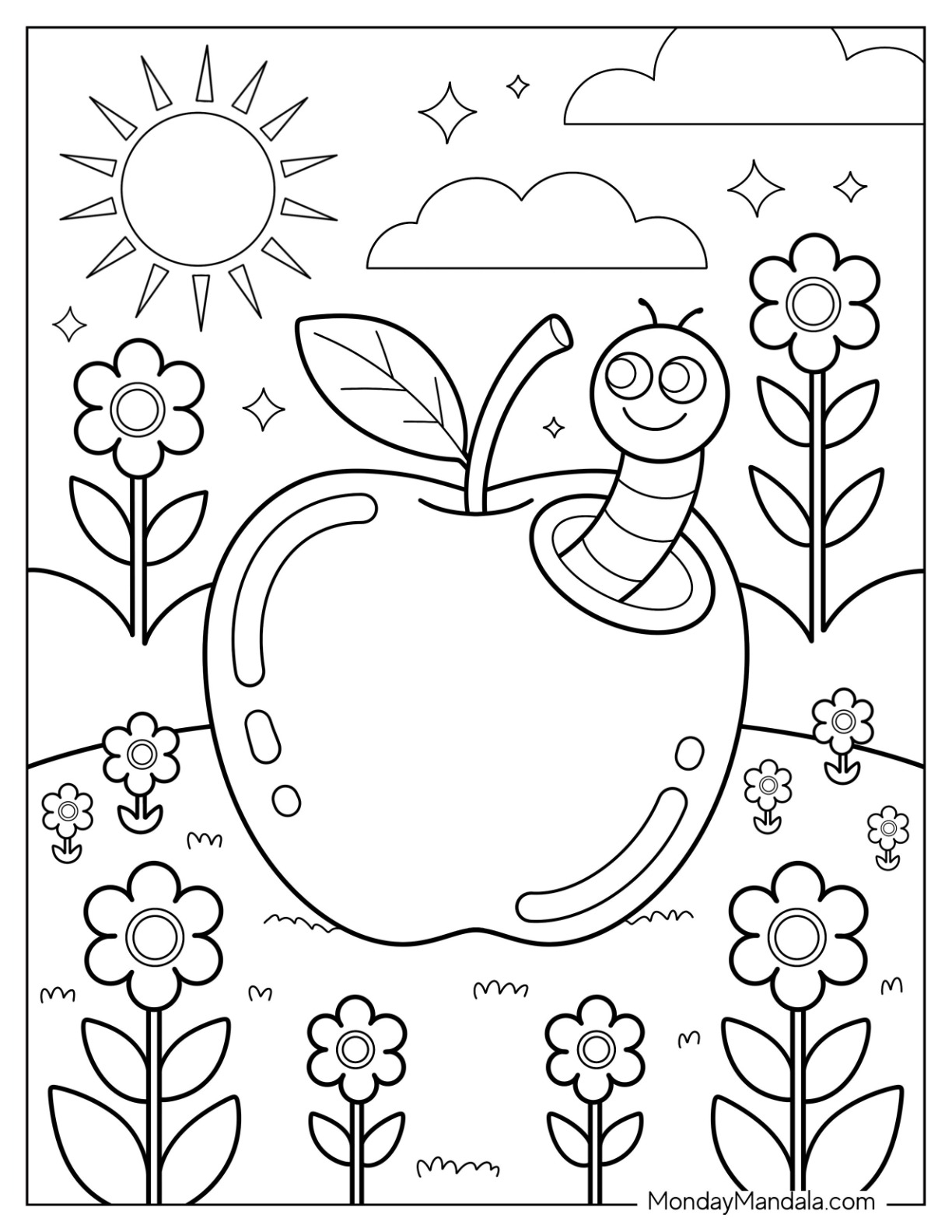 apple coloring page