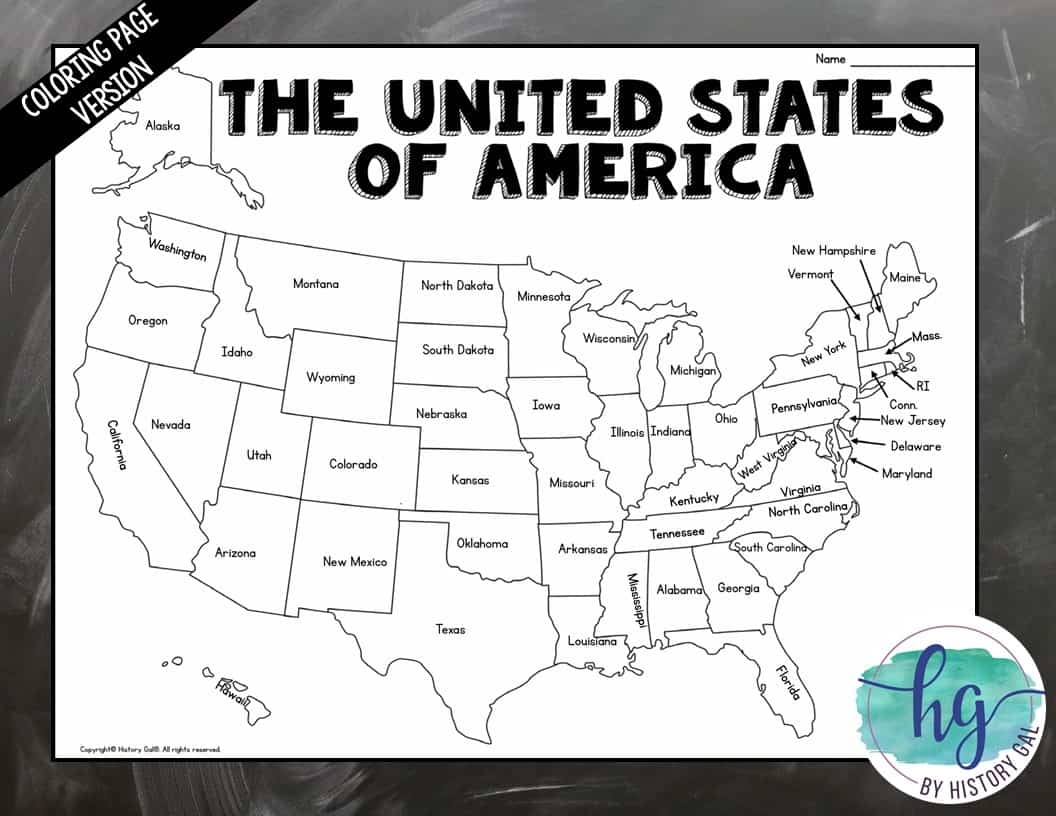 50 States And Capitals Map Activity Print And Digital By History Gal