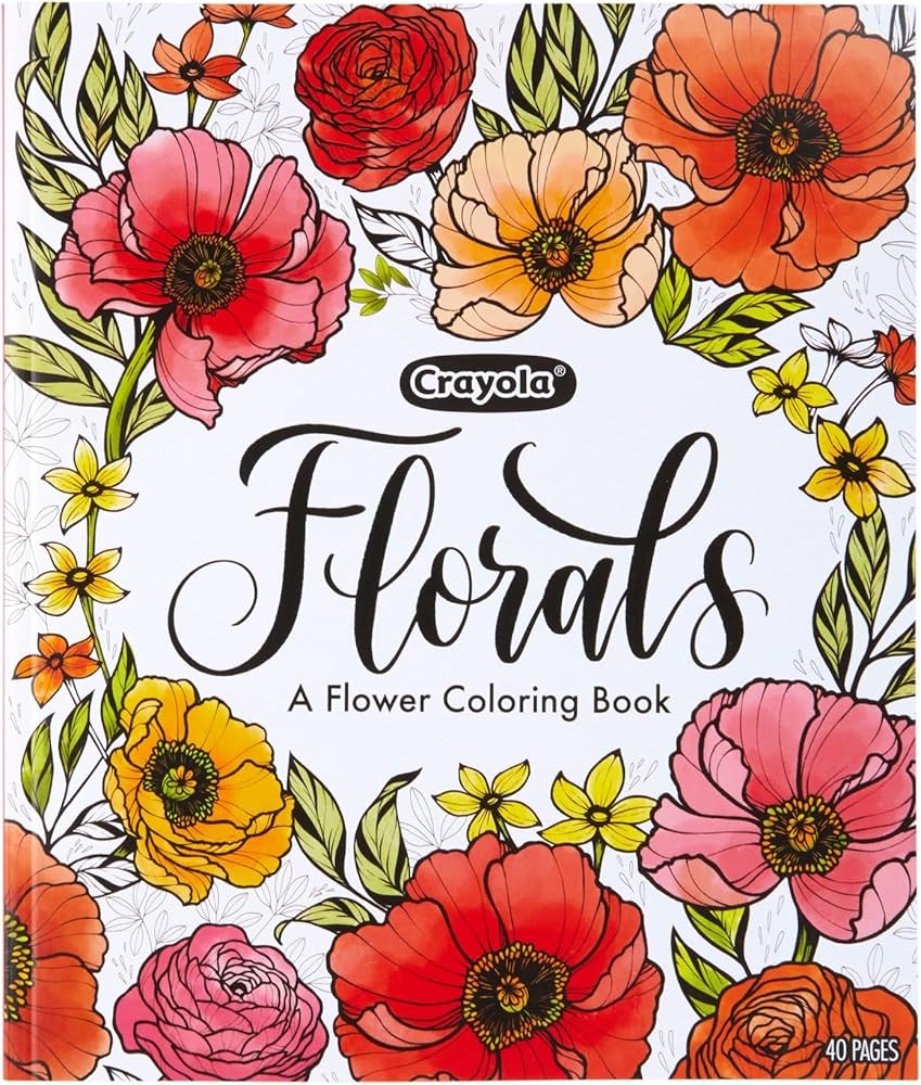 Amazon Crayola Floral Adult Coloring Book 40pgs Flower Adult Coloring Pages Stress Relief Activity Mindfulness Gift For Teens Adults 9 Arts Crafts Sewing Amazon Crayola Floral Adult Coloring Book 40pgs Flower Adult Coloring Pages Stress Relief Activity Mindfulness Gift For Teens Adults 9 Arts Crafts Sewing