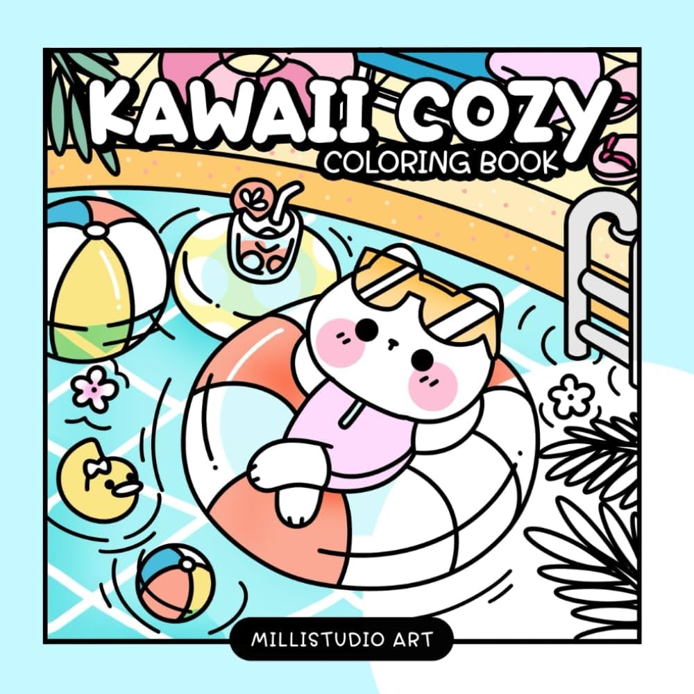 Amazon Kawaii Cozy Coloring Book Relaxing Cute Coloring For Adults And Teens Easy And Bold Simple Coloring Featuring Adorable Cat Bear Milli Bibi 9798336686920 Art MilliStudio Books
