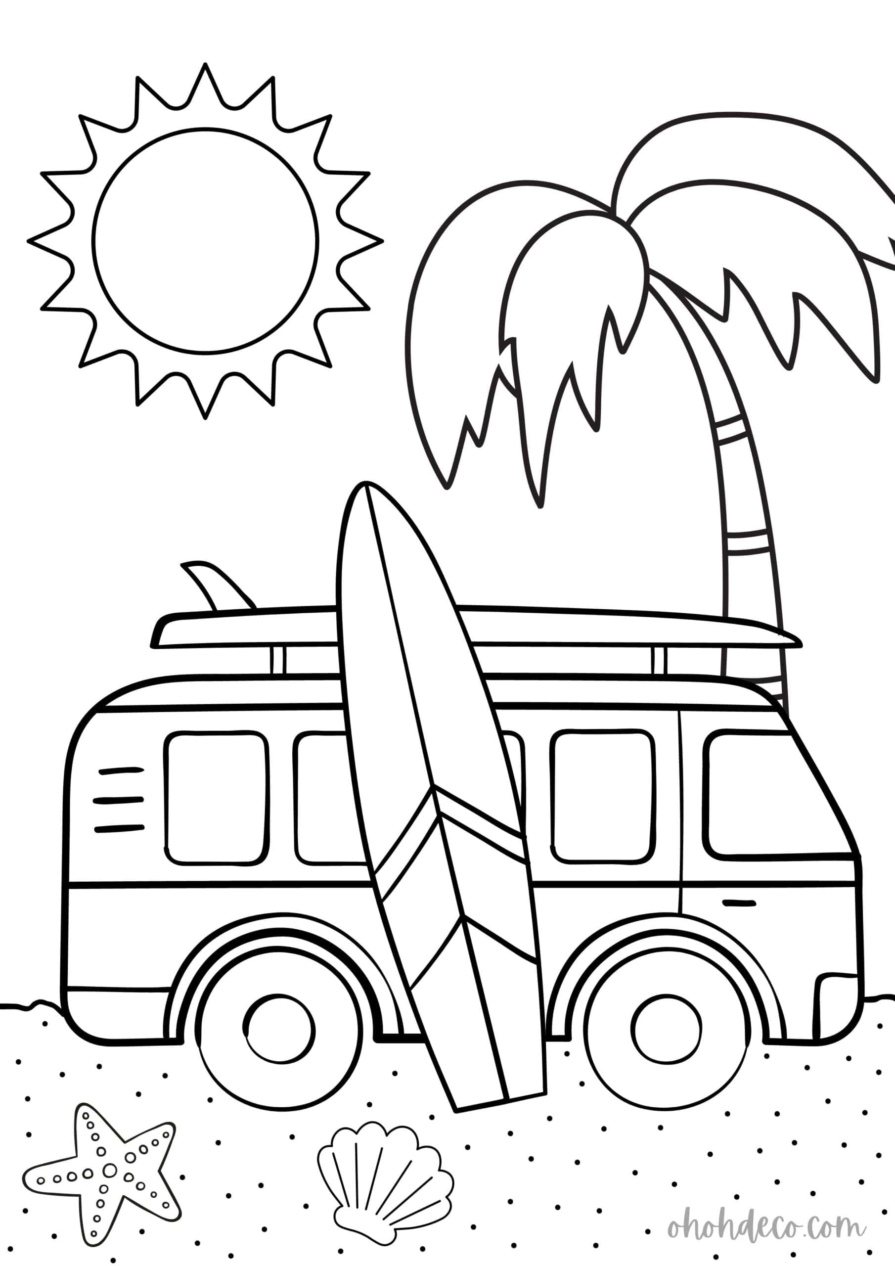 beach coloring pages