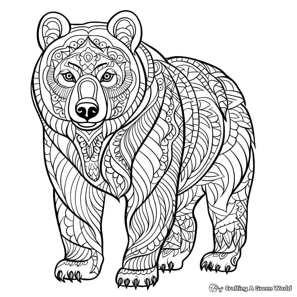 Bear For Adults Coloring Pages Free Printable 