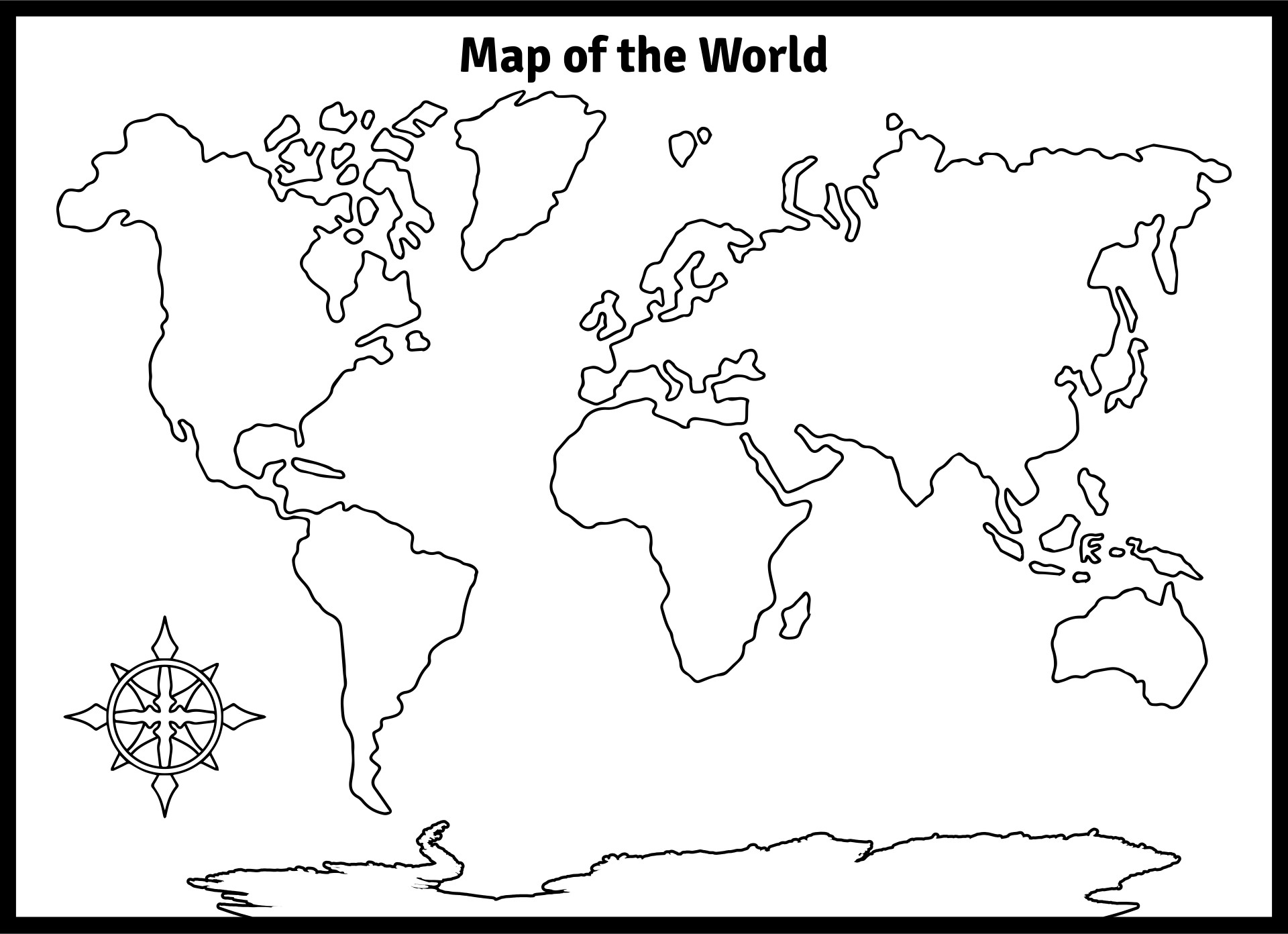 world blank map printable