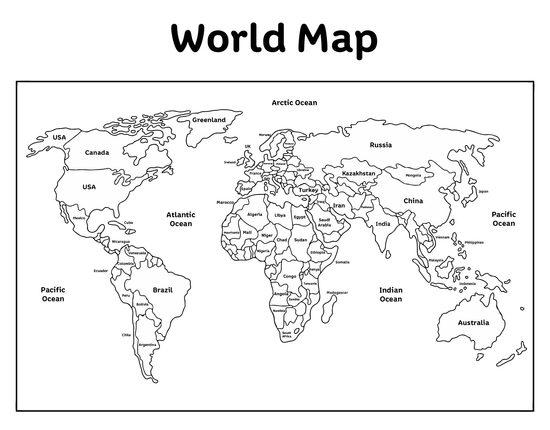 Black And White World Map 20 Free PDF Printables Printablee Black And White World Map 20 Free PDF Printables Printablee