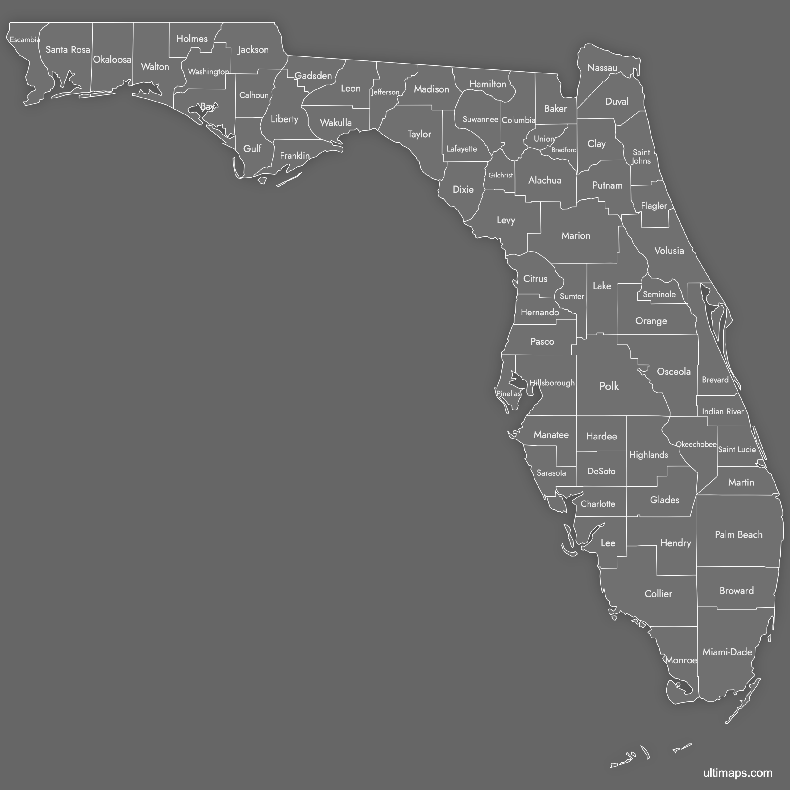 florida county map printable