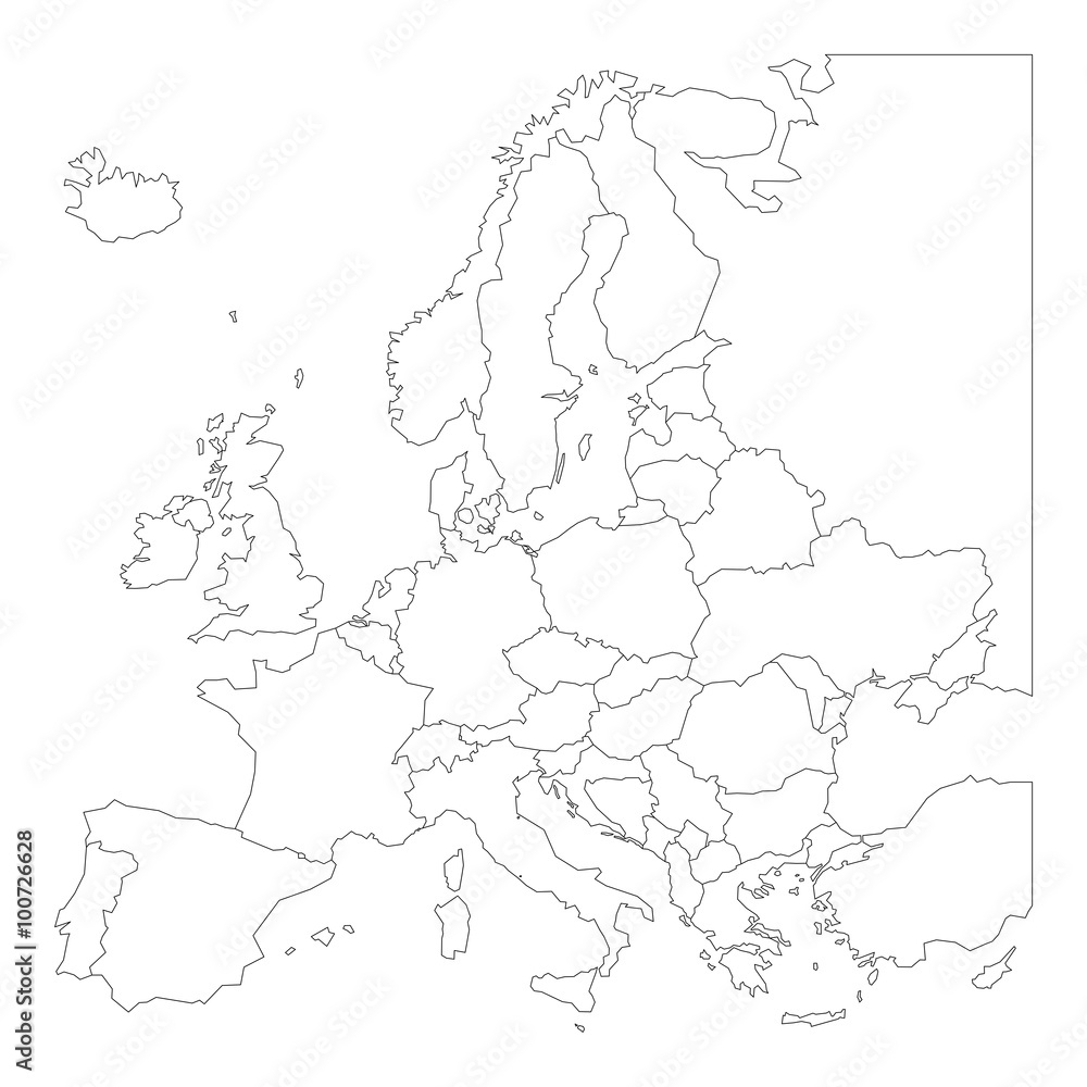 blank european map printable