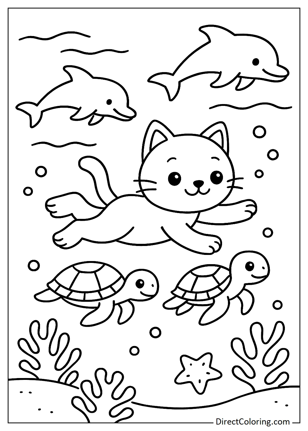 Cat Coloring Pages Free PDF To Download And Print