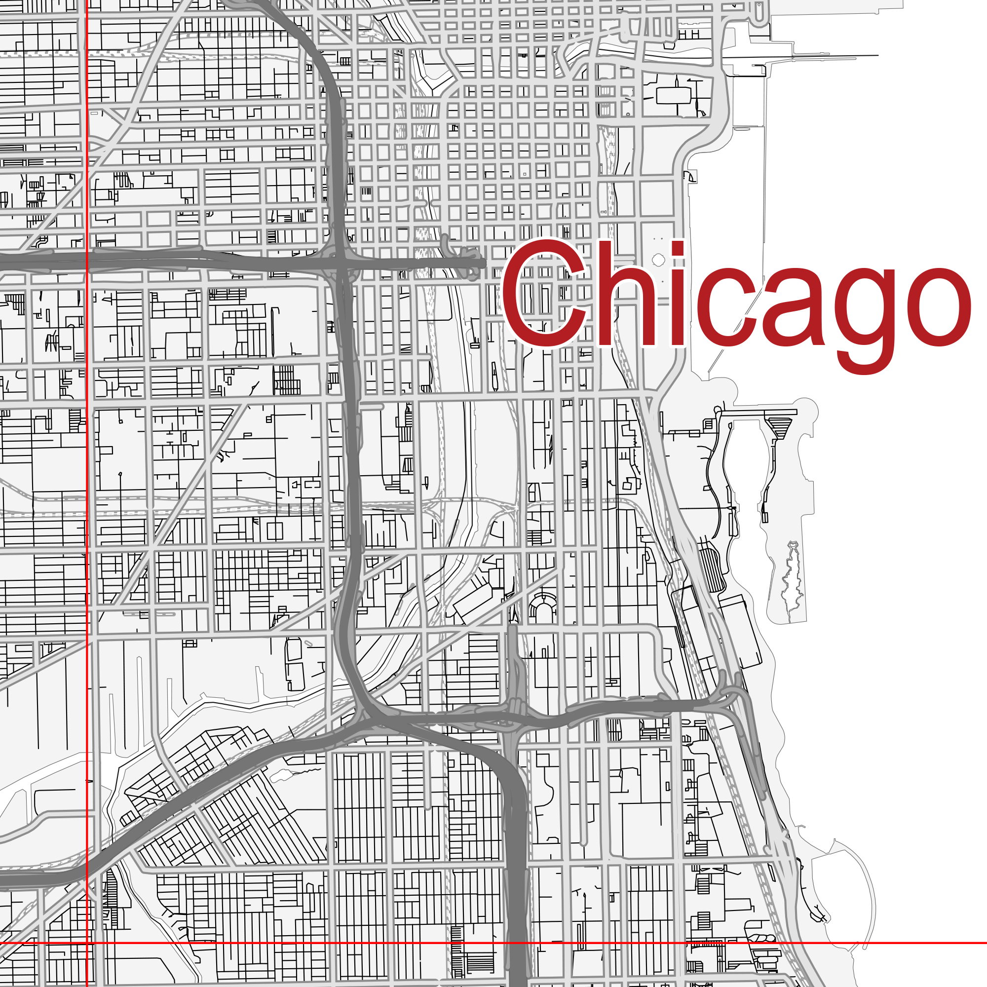 Chicago Illinois US PDF Vector Map City Plan Low Detailed simple White Street Map Editable Adobe PDF In Layers Maps In Vector Detailed Street Maps Illustrator PDF CorelDRAW EPS DWG DXF