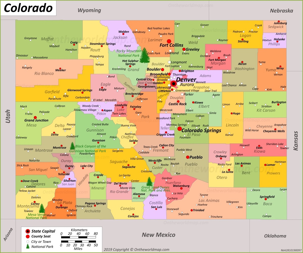 printable map of colorado