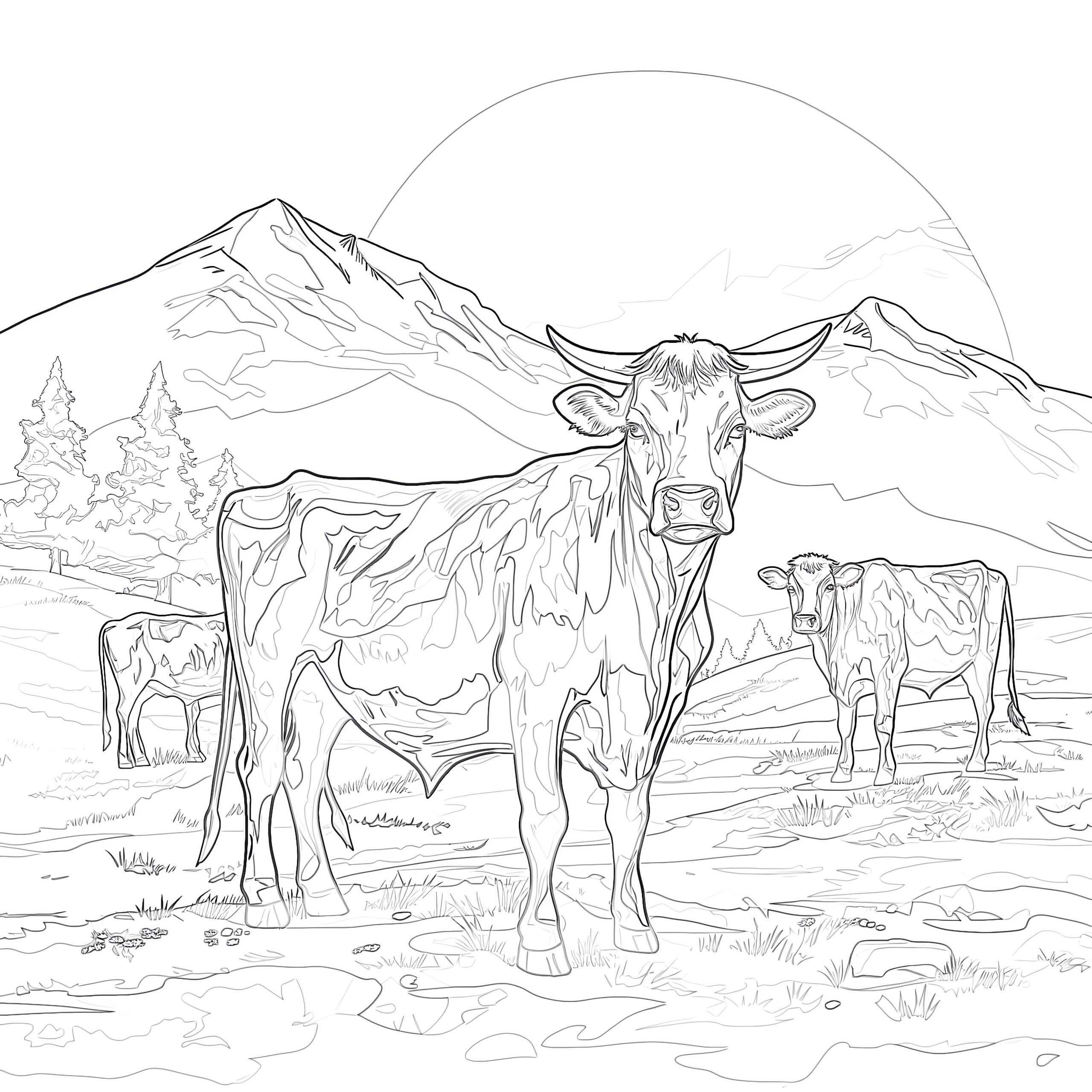 color pages cows