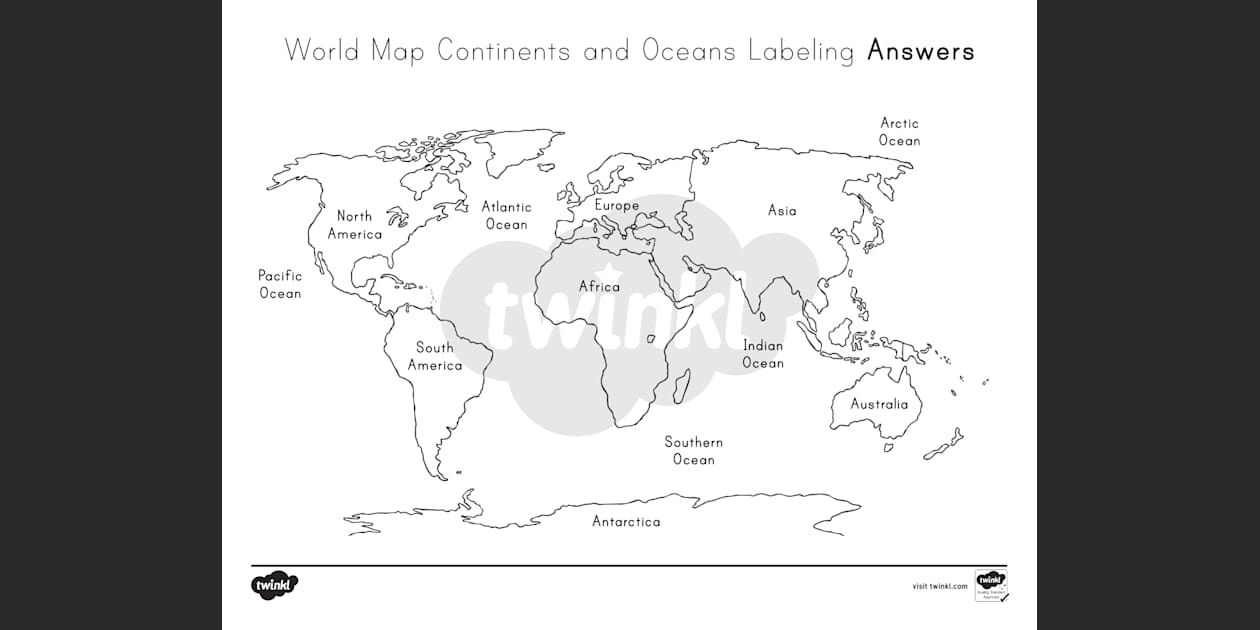 map of the continents printable