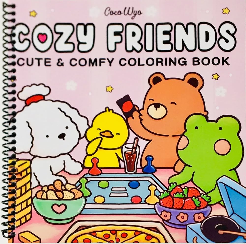 Cozy Friends Coloring Book For Adults And Teens Featuring Super Cute Animal Characters With Easy And Simple Designs For Relaxation Coco Wyo Amazon Books