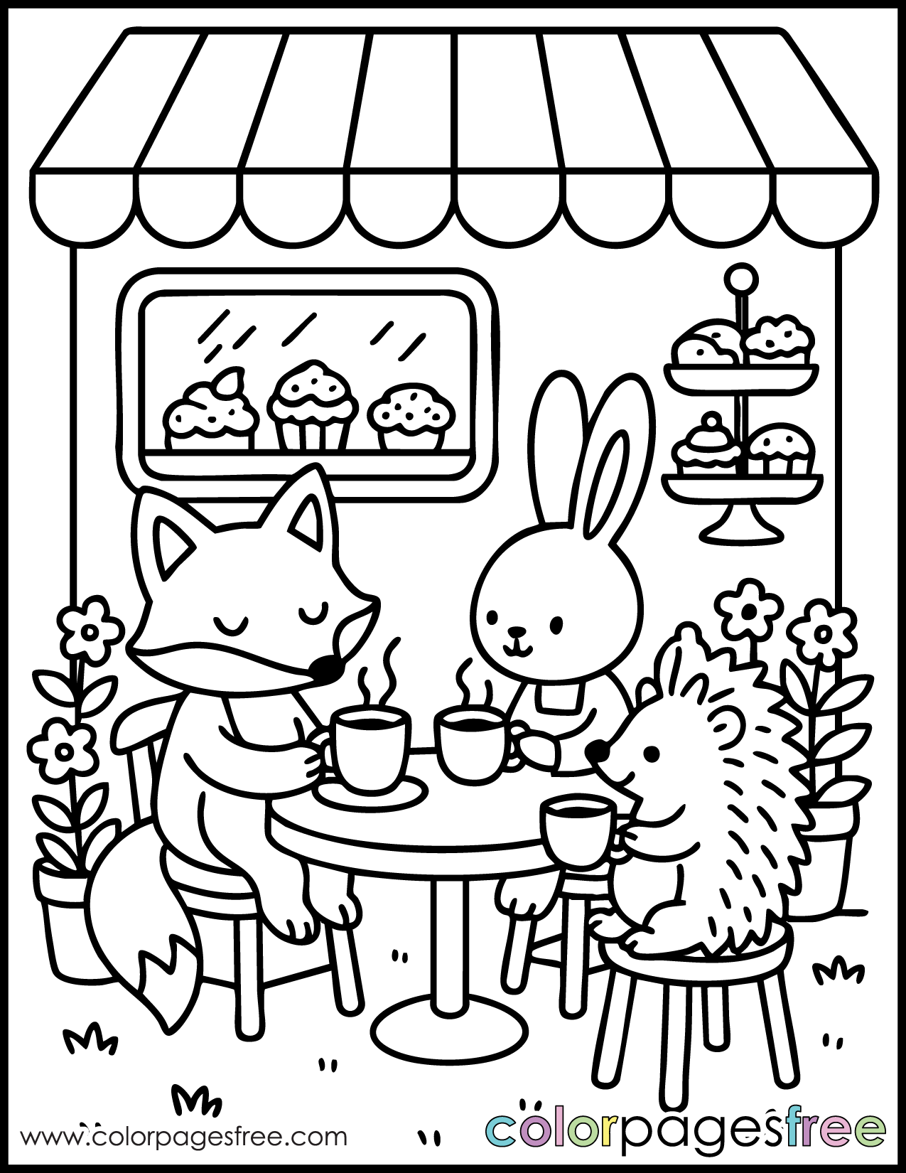 Cozy Friends Coloring Pages Free Printable Colorpagesfree