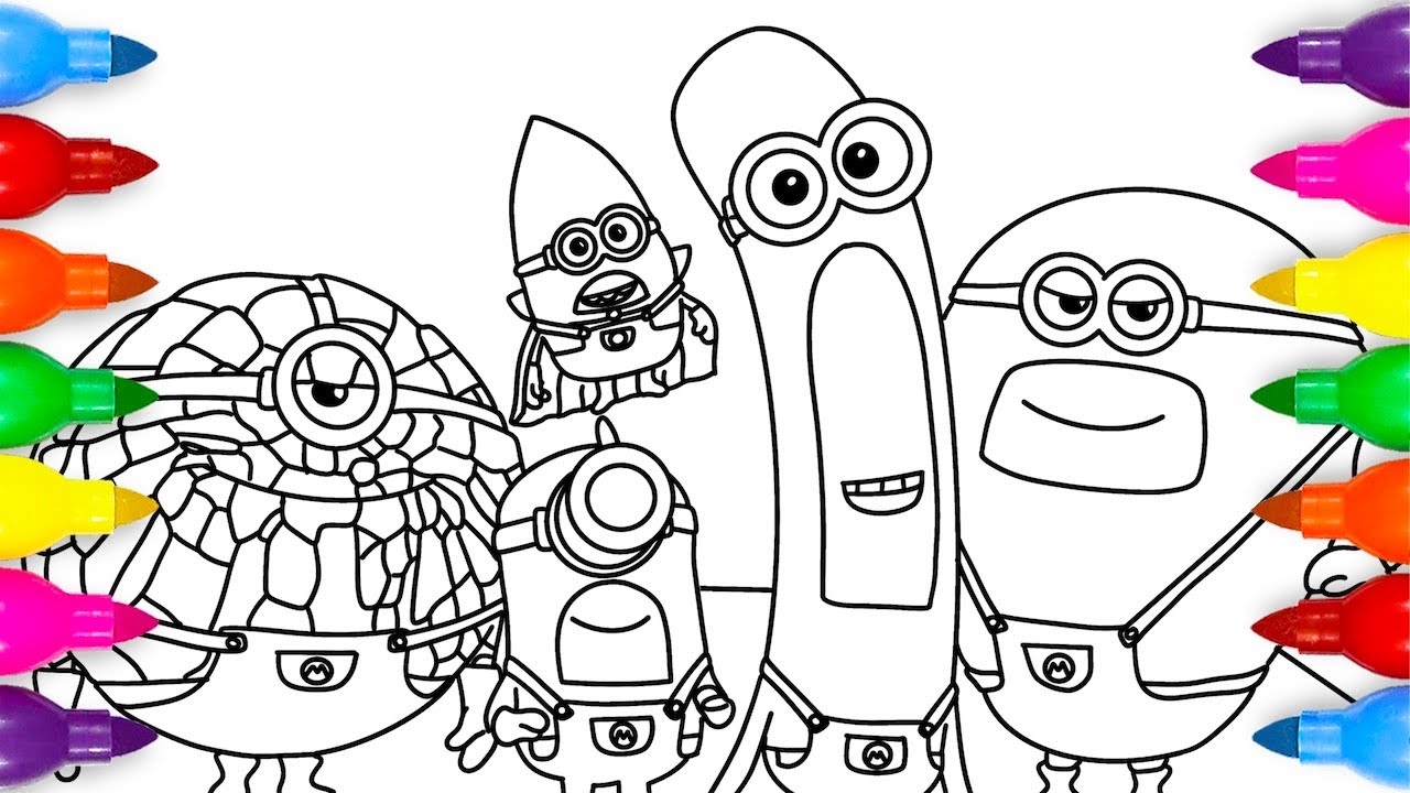 Despicable Me 4 Mega Minions Coloring Page YouTube
