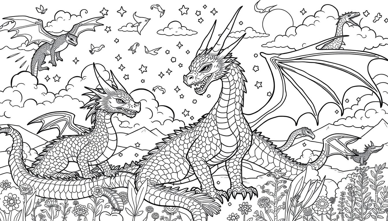 dragon coloring page