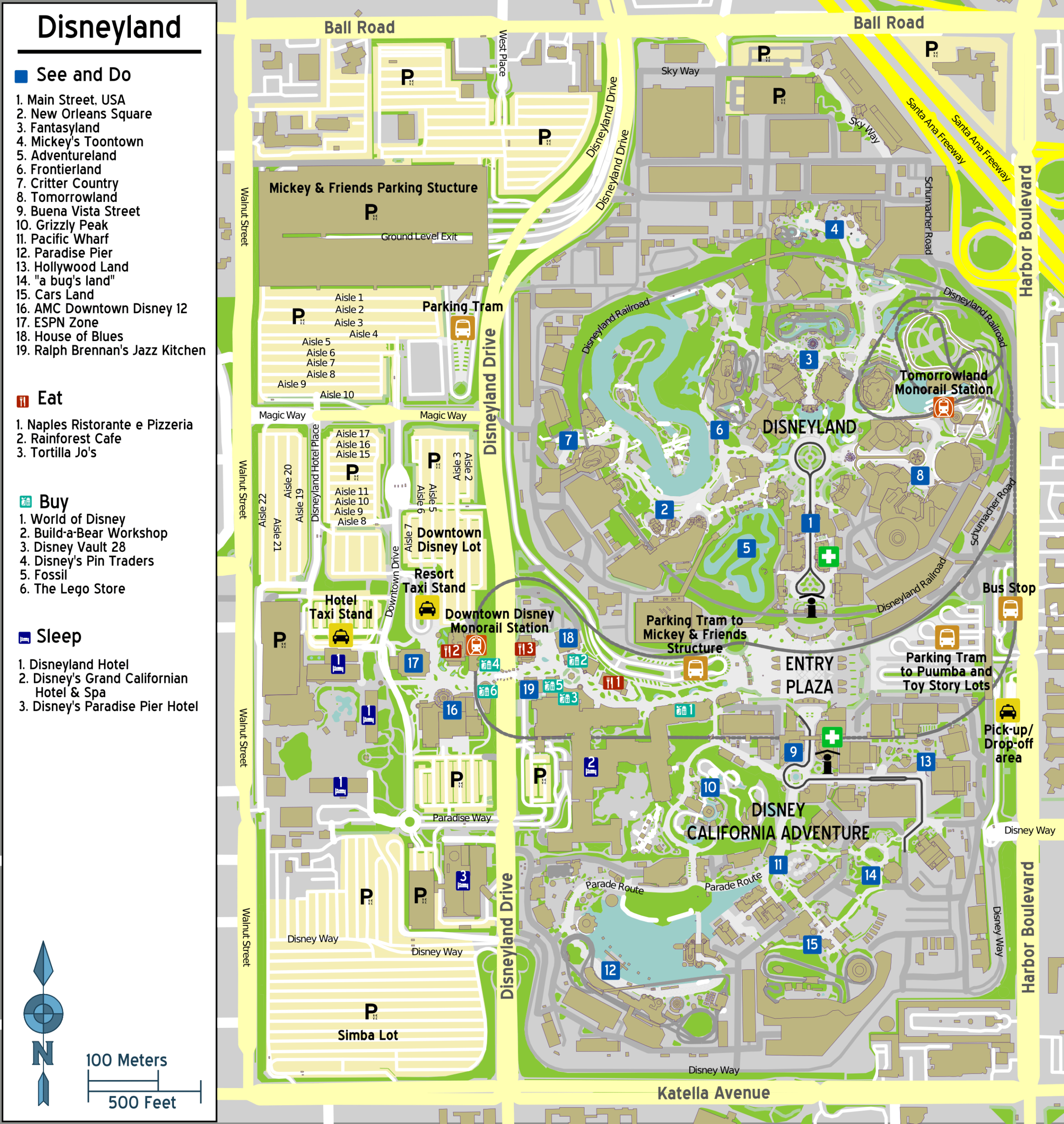 printable disneyland park map