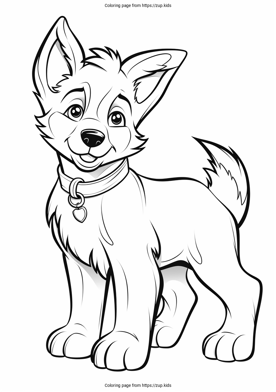 Dog Coloring Page From Zup kids