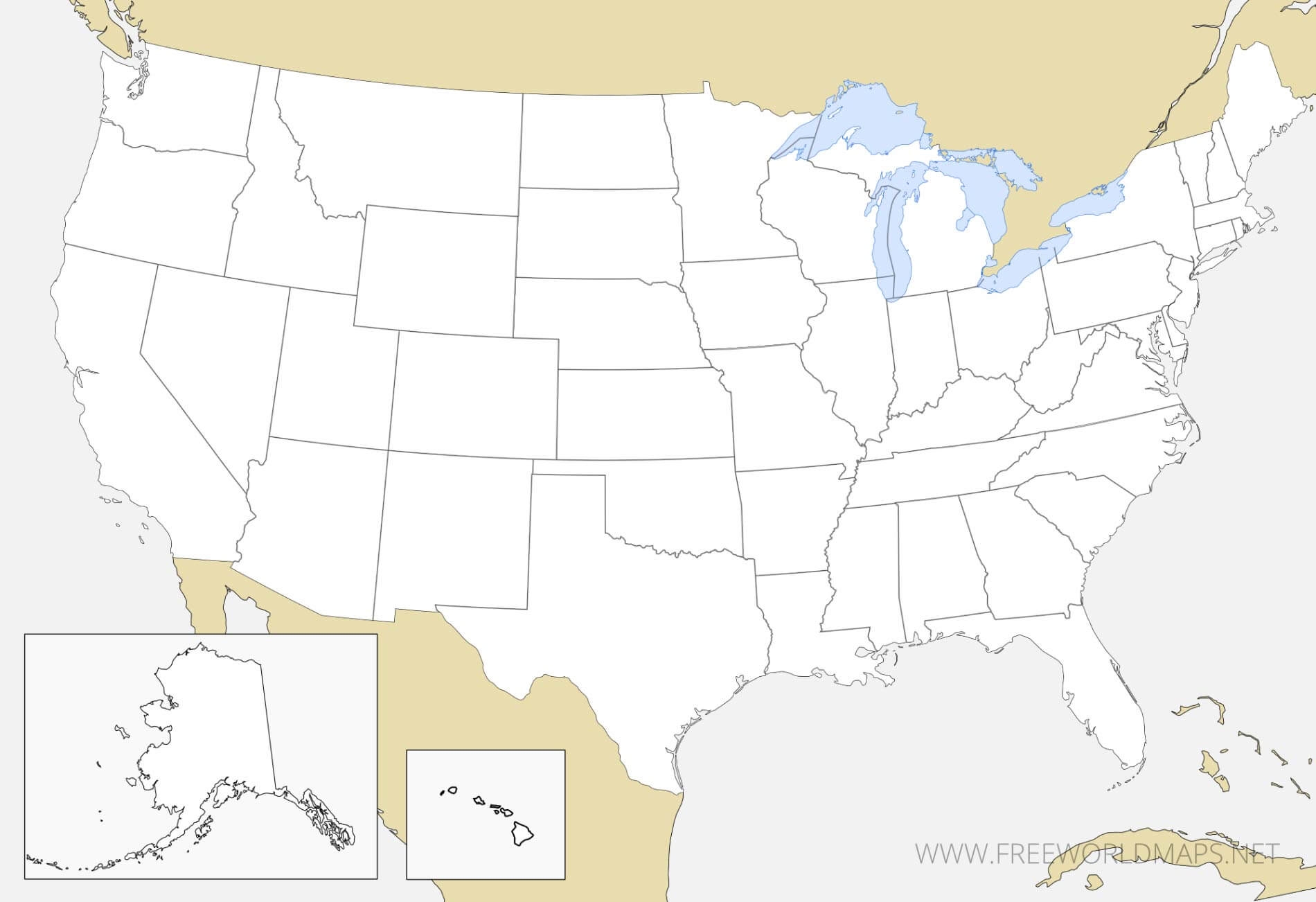 blank map of usa printable free