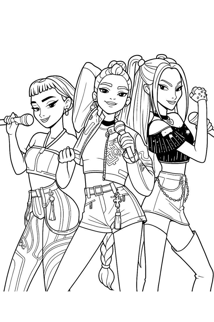 huntrix coloring pages
