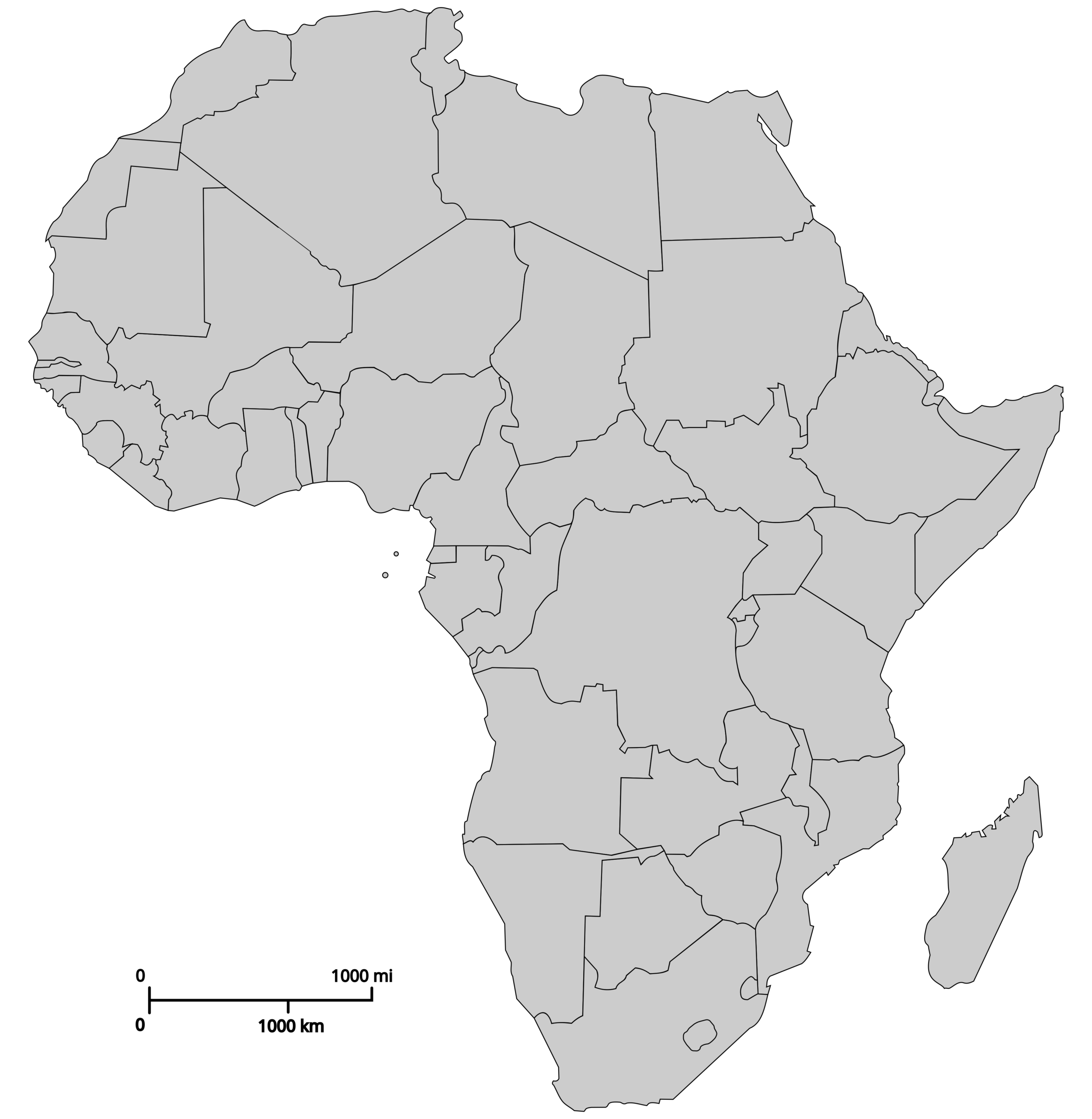 blank printable africa map
