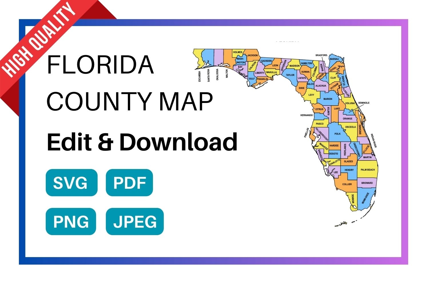 printable florida county map printable florida county map
