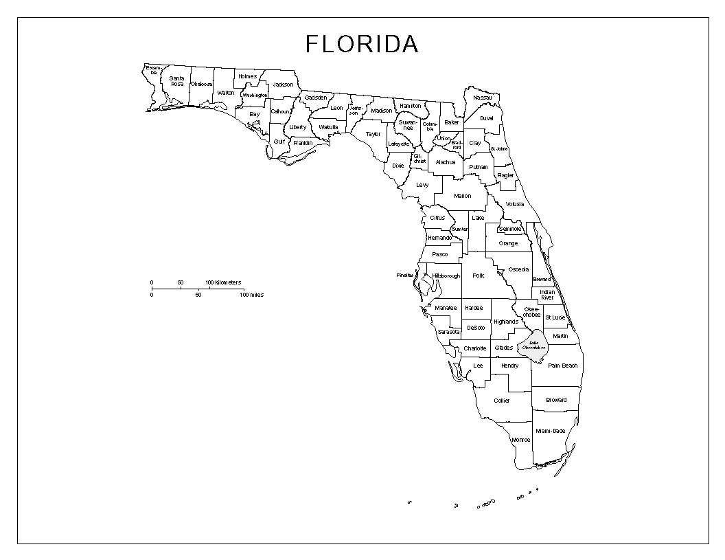 florida state map printable