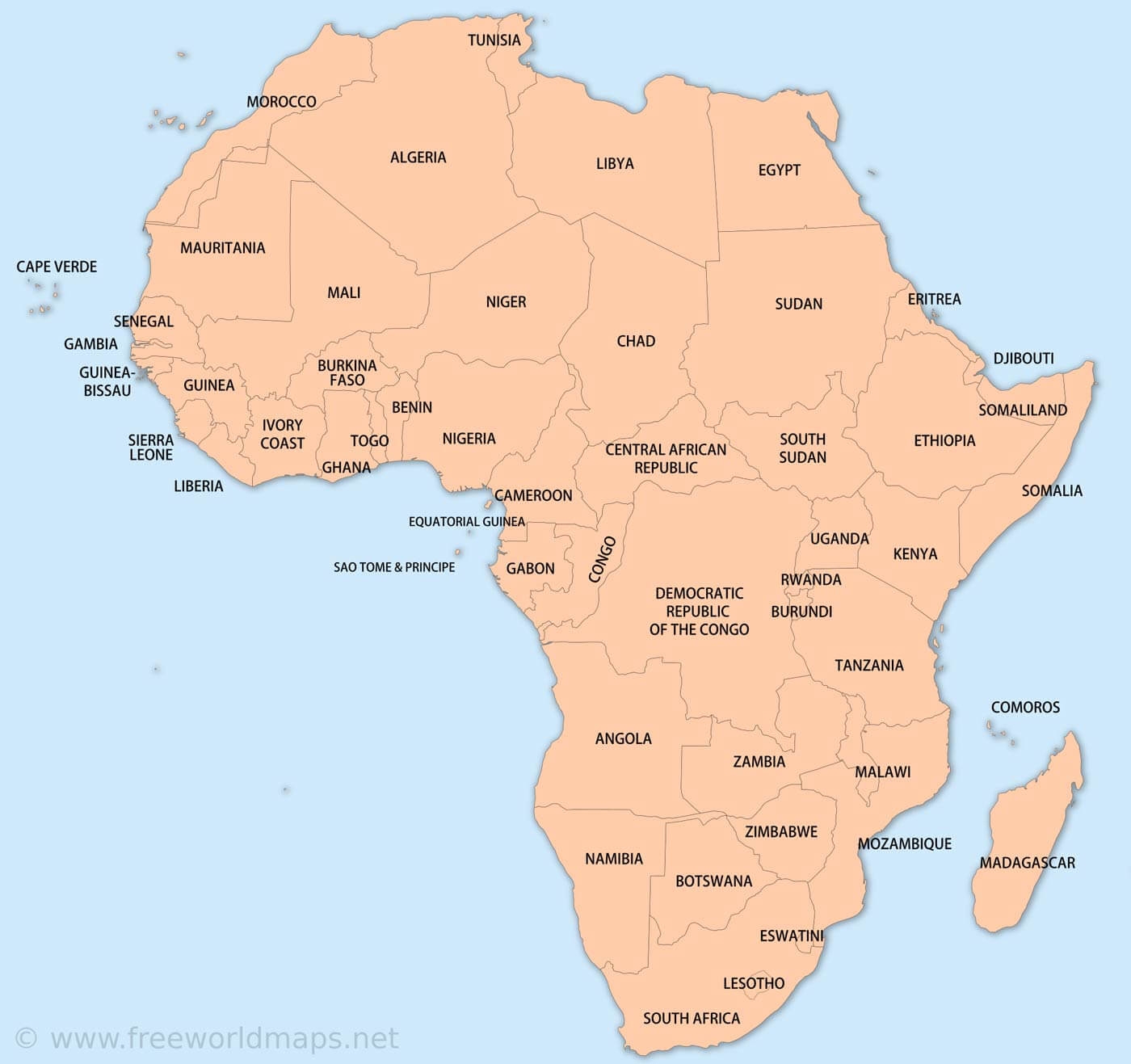 Free Printable Maps Of Africa Free Printable Maps Of Africa