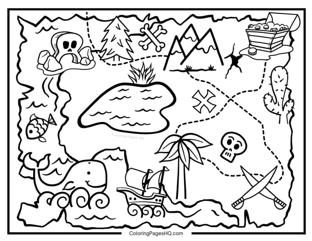 Fun Treasure Map Coloring Maps Free PDF Printables Coloring Pages HQ Fun Treasure Map Coloring Maps Free PDF Printables Coloring Pages HQ