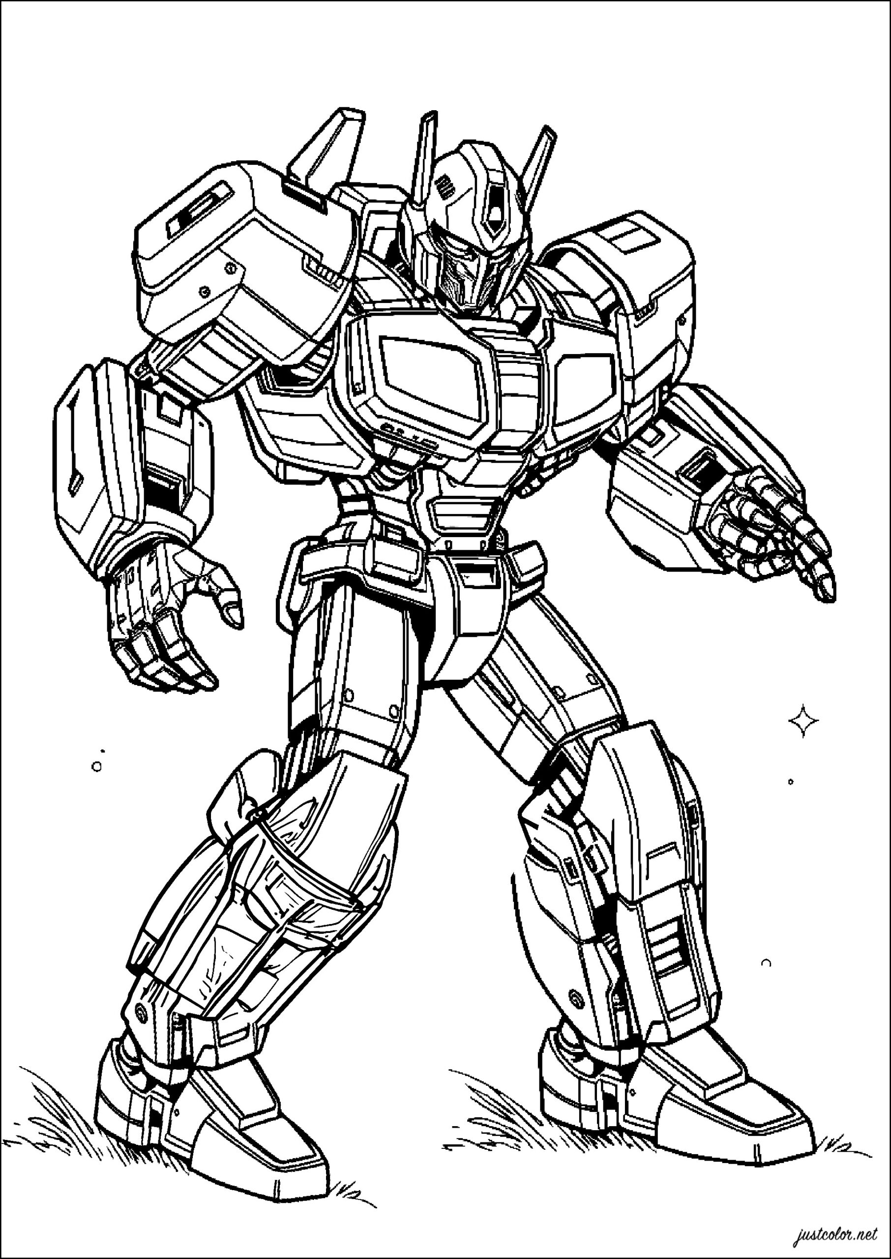 Giant Transformers Robot Ready For Action Transformers Coloring Pages Giant Transformers Robot Ready For Action Transformers Coloring Pages