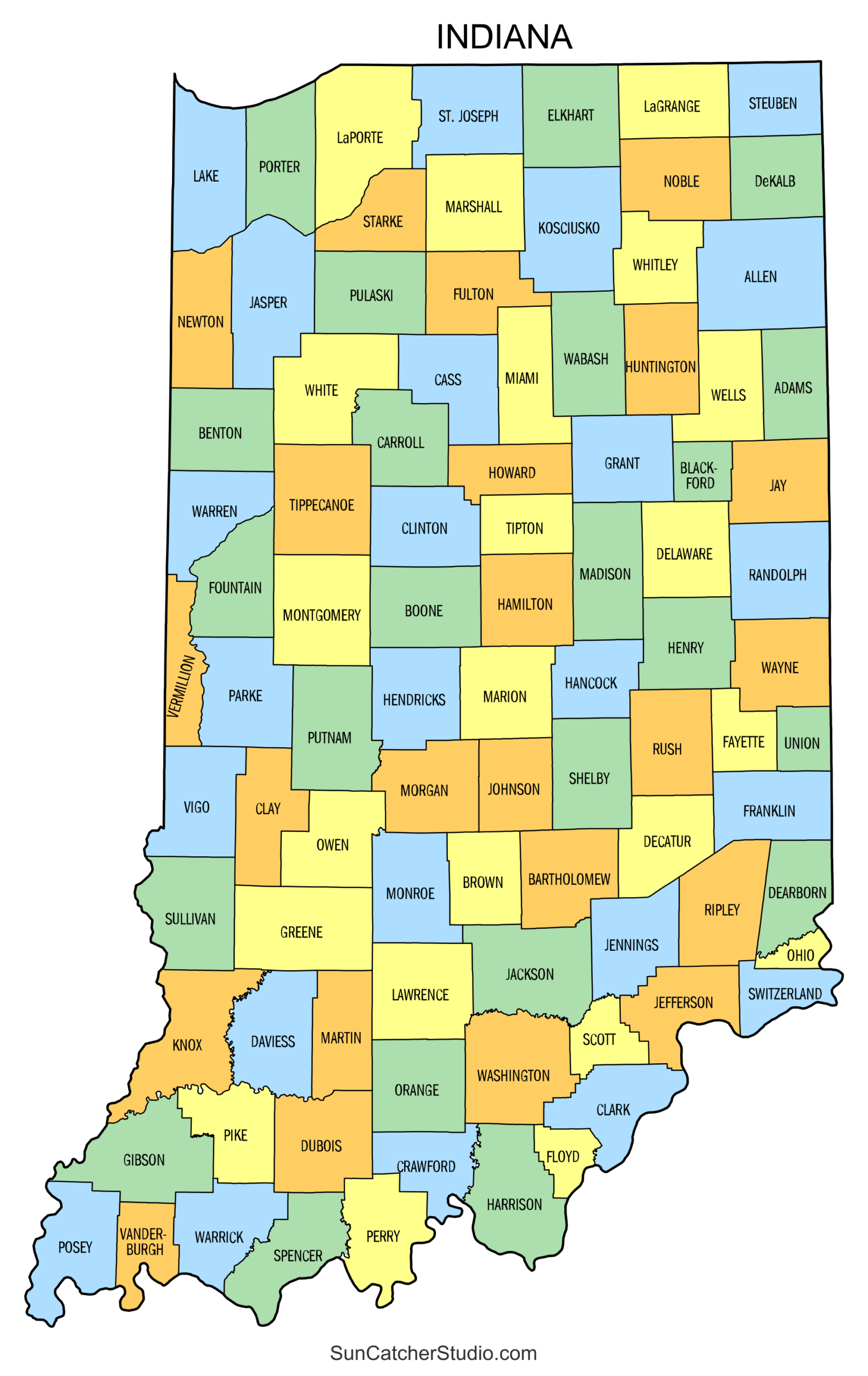 printable map of indiana printable map of indiana