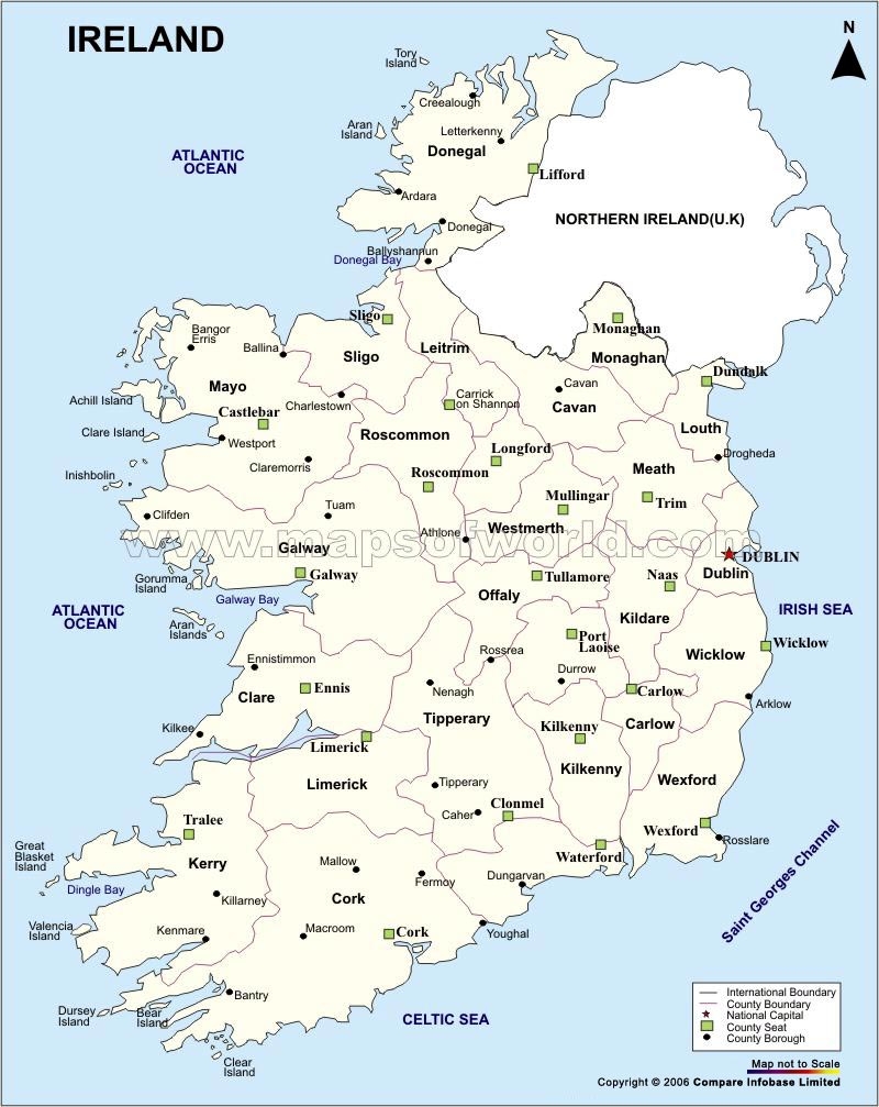 printable map of ireland