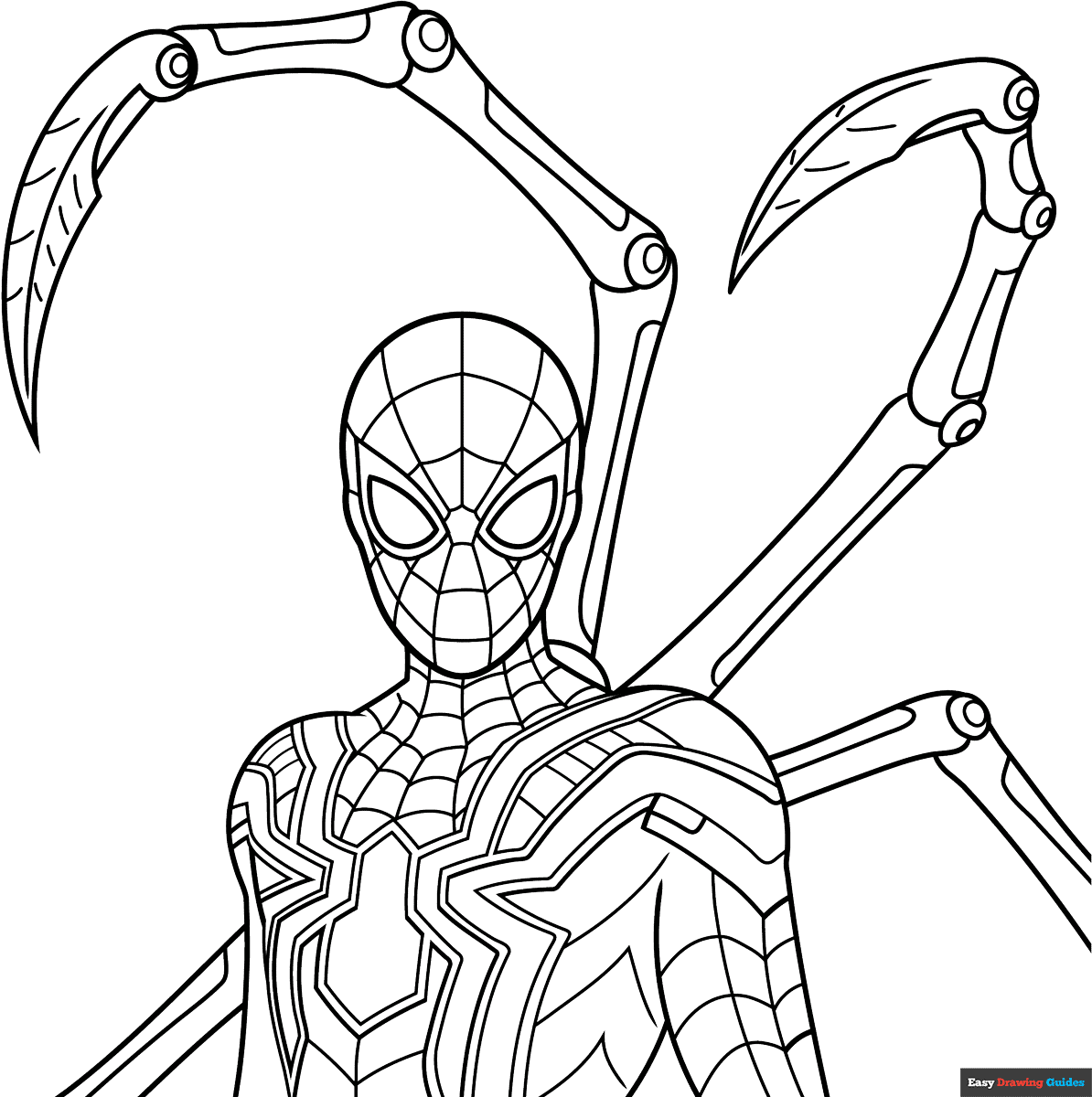 Iron Spider From Avengers Coloring Page Easy Drawing Guides