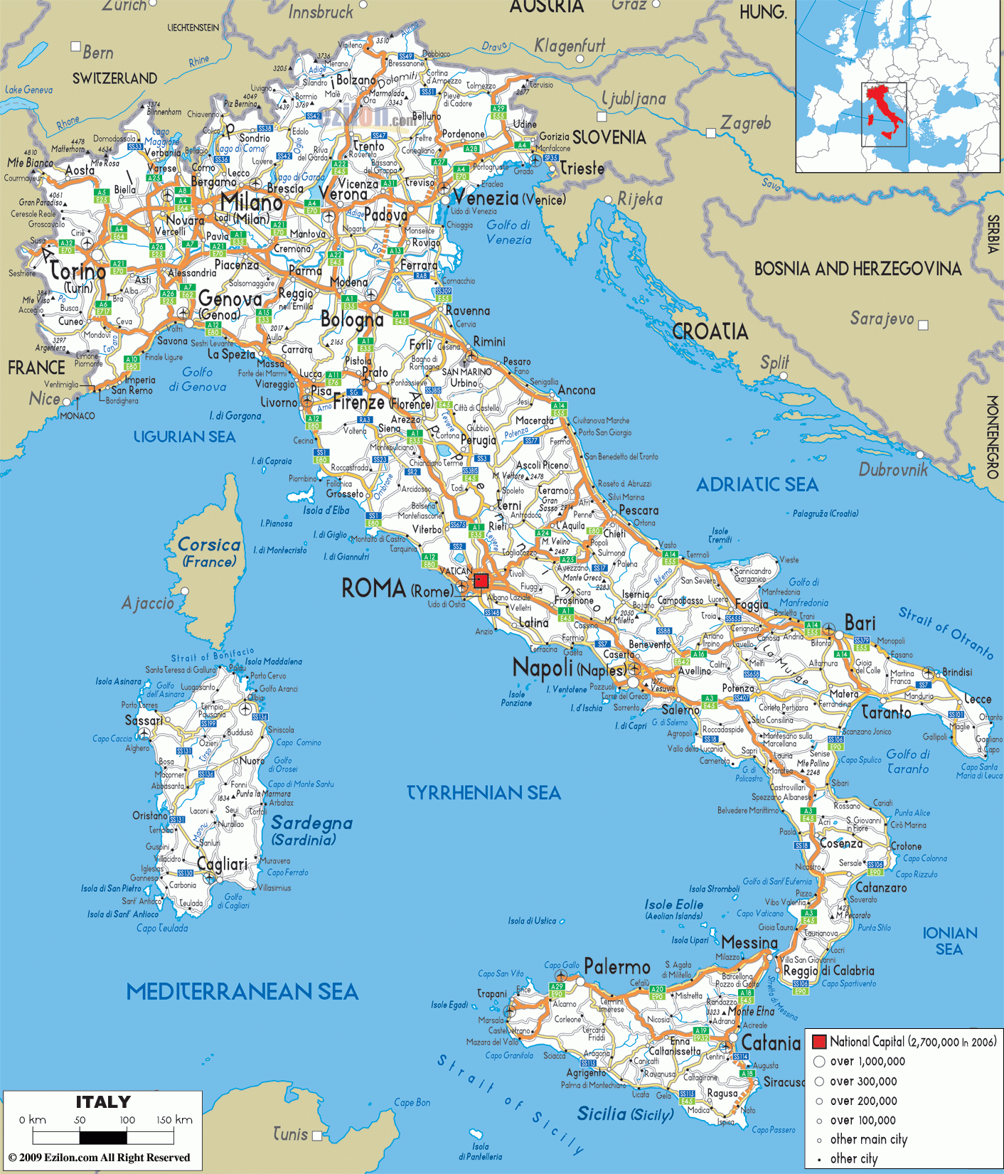 printable map italy