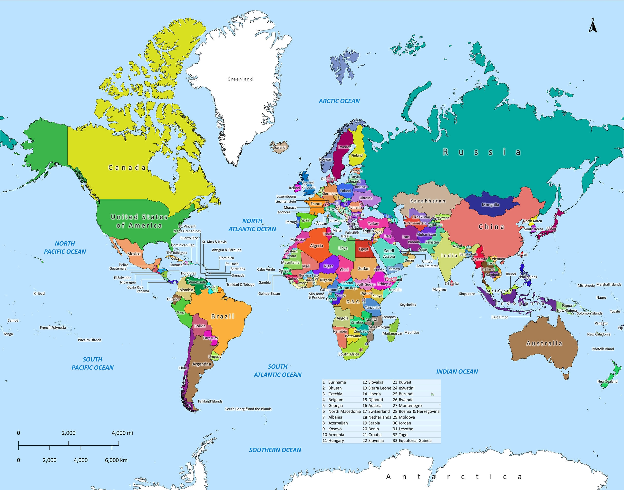 map of the world printable pdf
