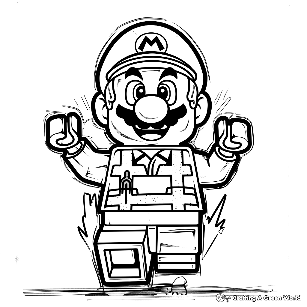 Lego Mario Coloring Pages Free Printable 