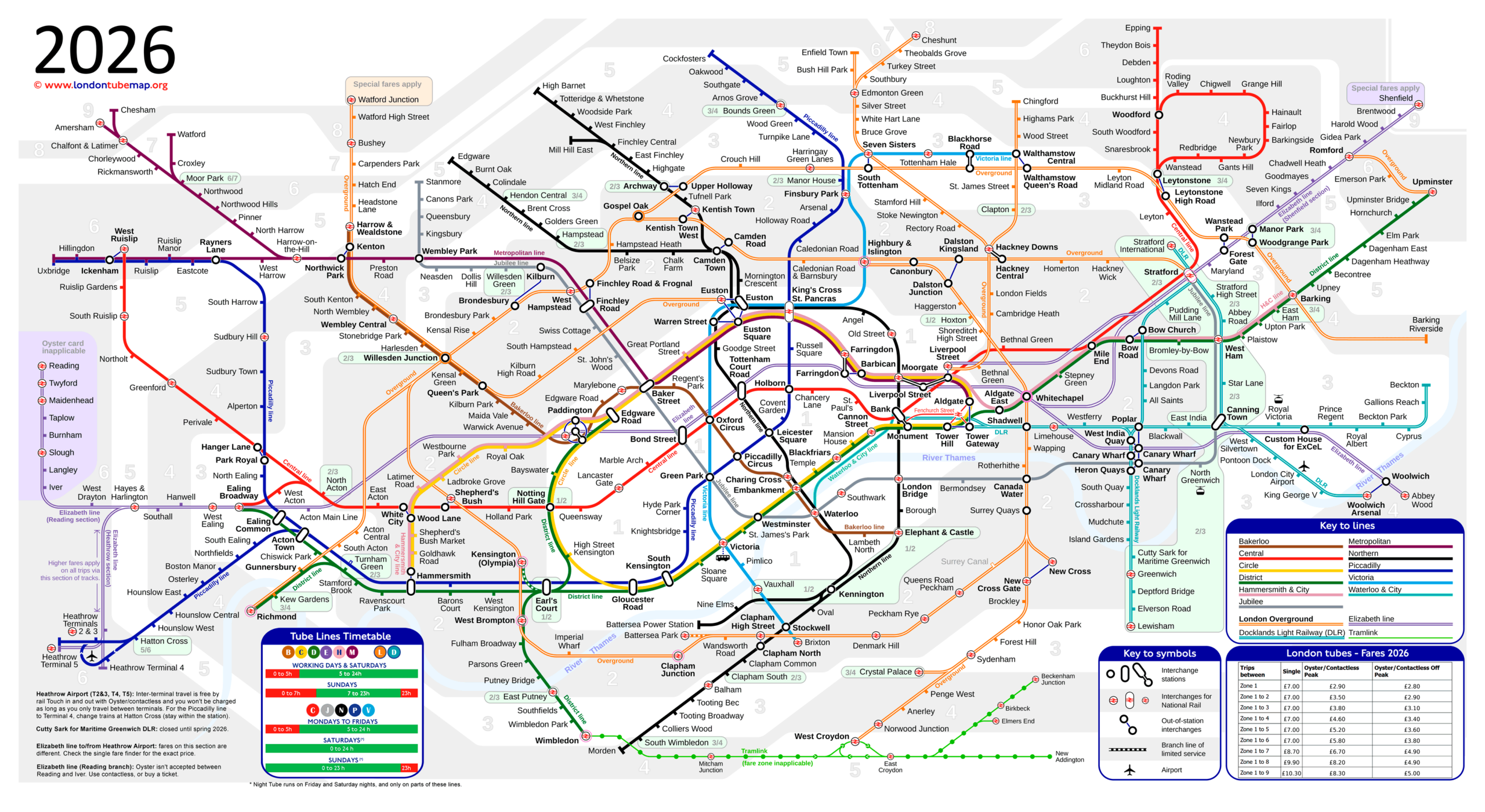 London Tube Map Updated 2026