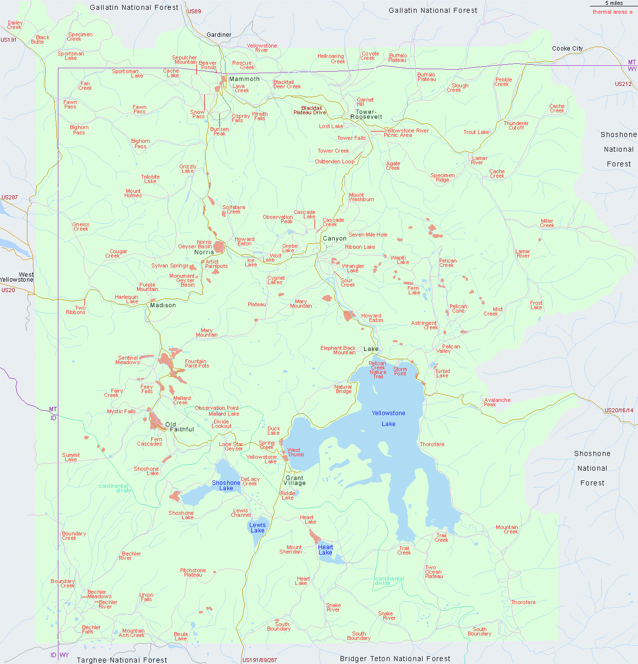 printable map of yellowstone park printable map of yellowstone park
