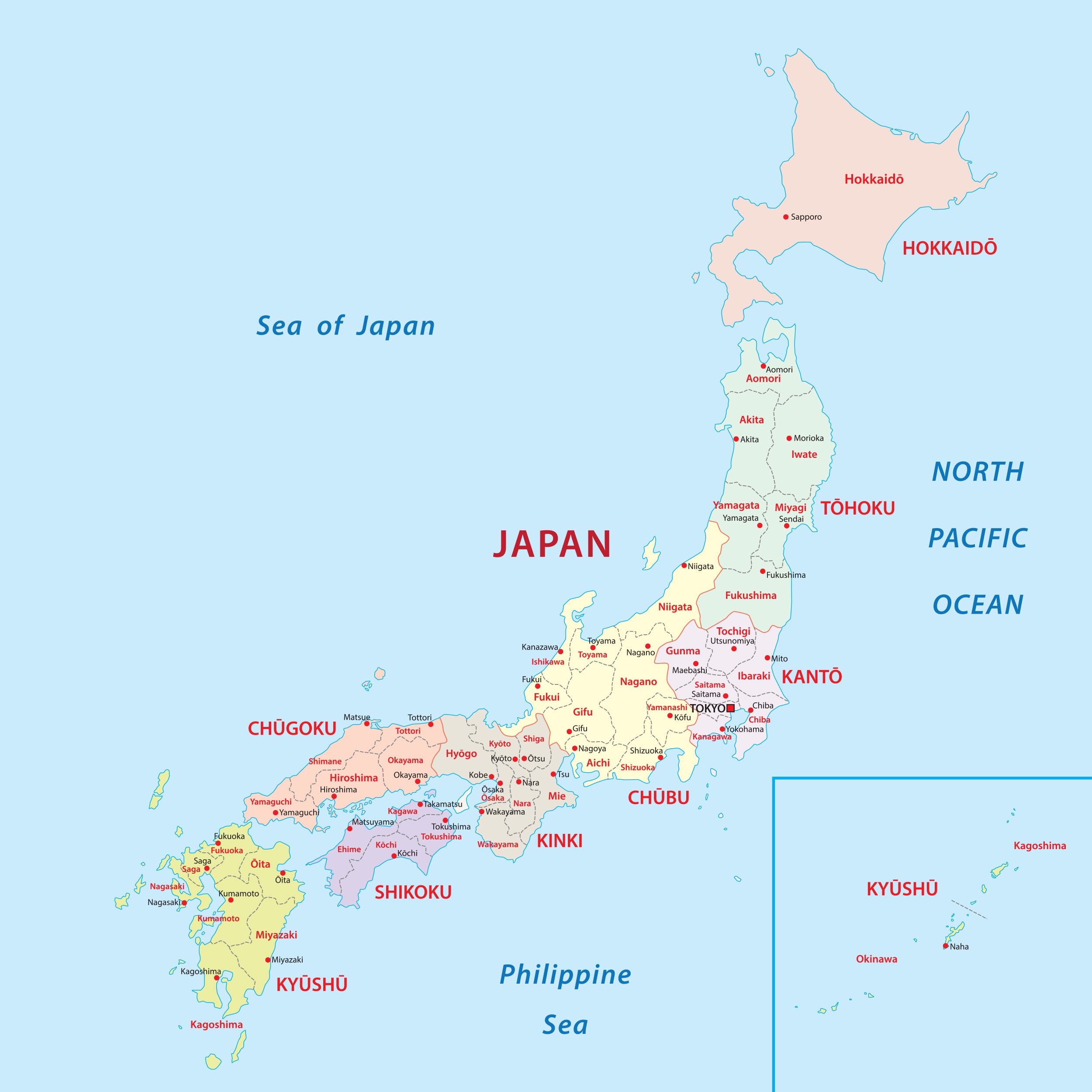 map of japan printable