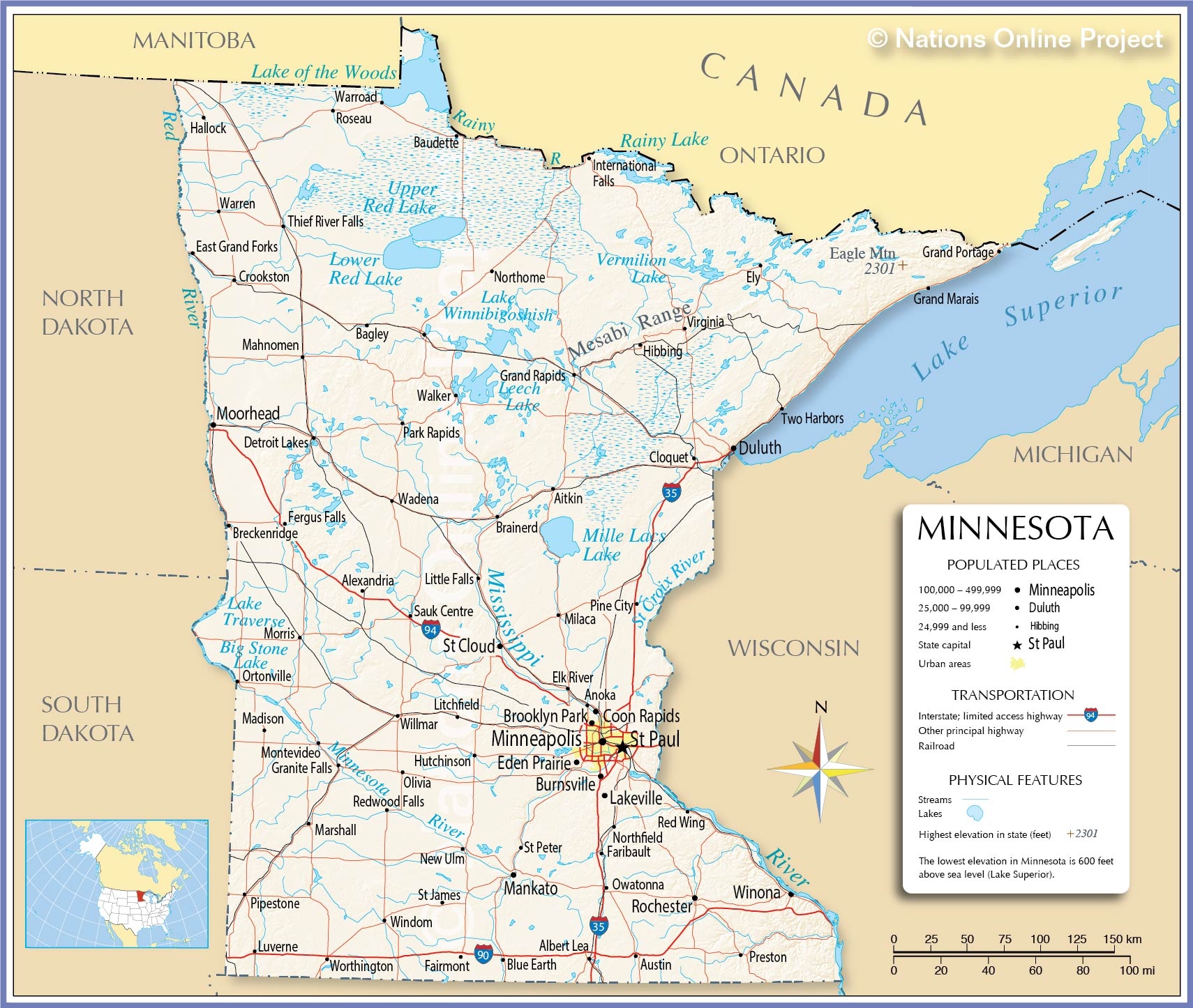 printable map of minnesota