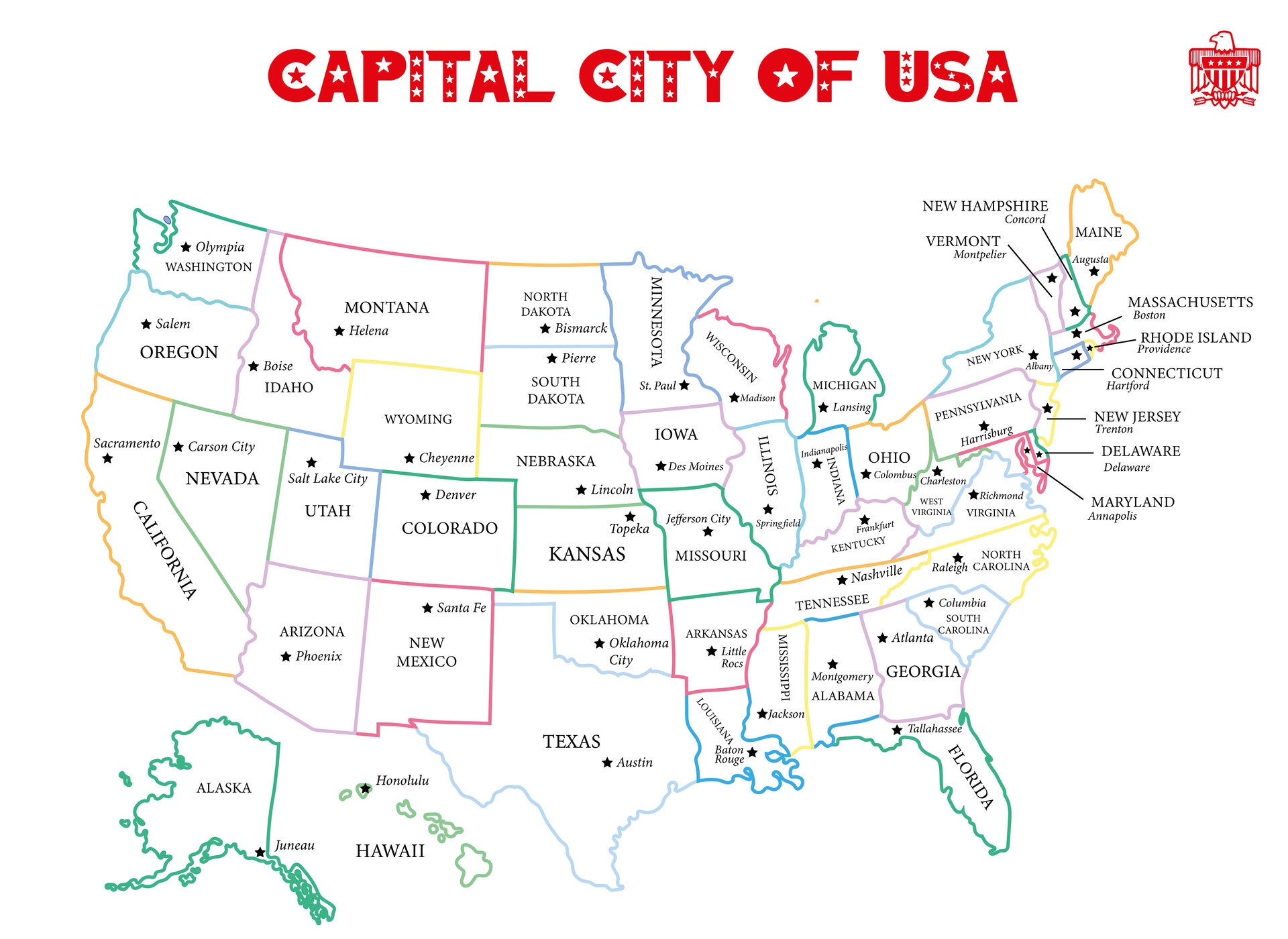 printable map of us with capitals