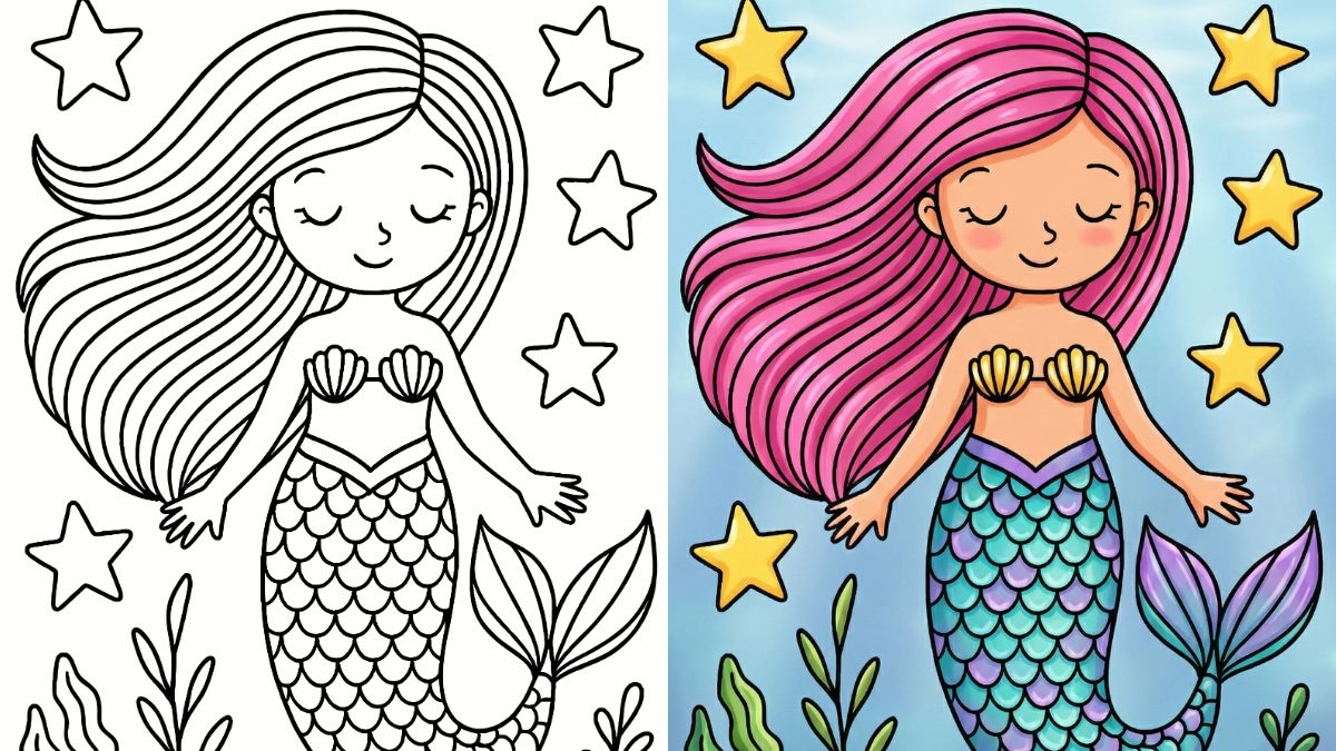 ariel mermaid coloring pages