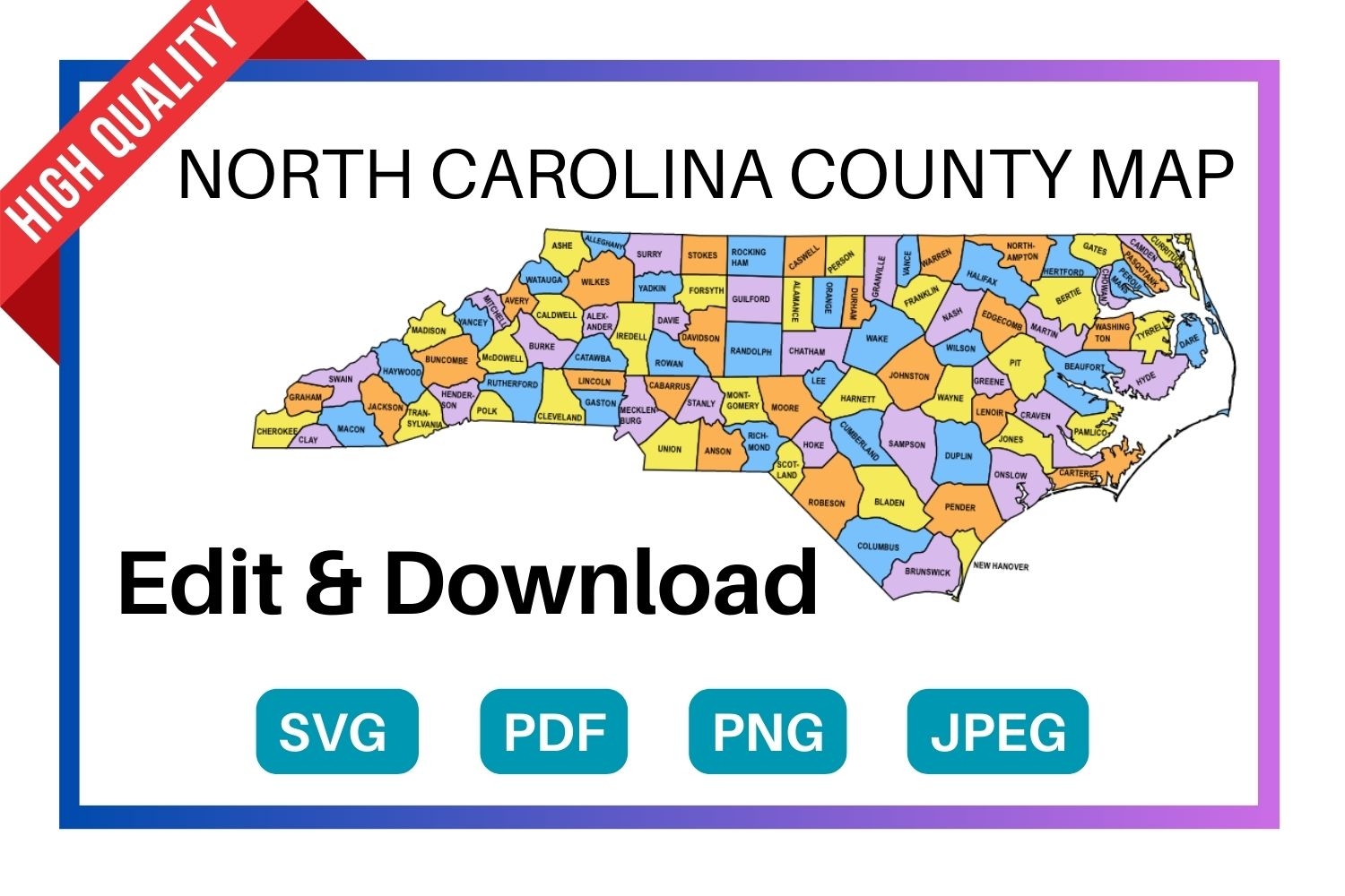 printable map of north carolina