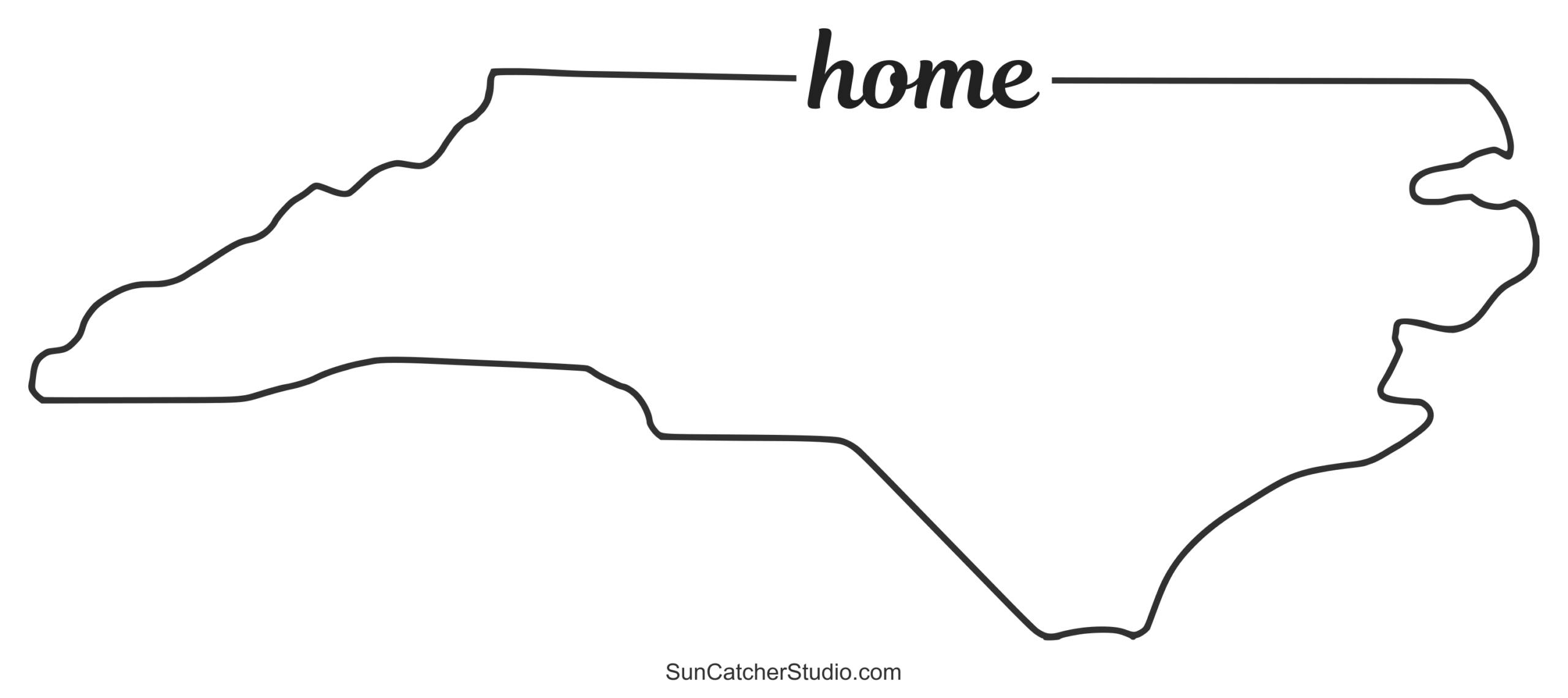 North Carolina Map Outline Printable State Shape Stencil Pattern Free Printables Lettering SVG Files Tools Apps