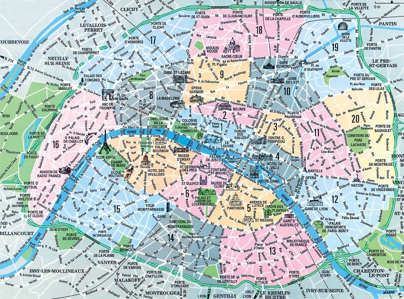 paris city map printable